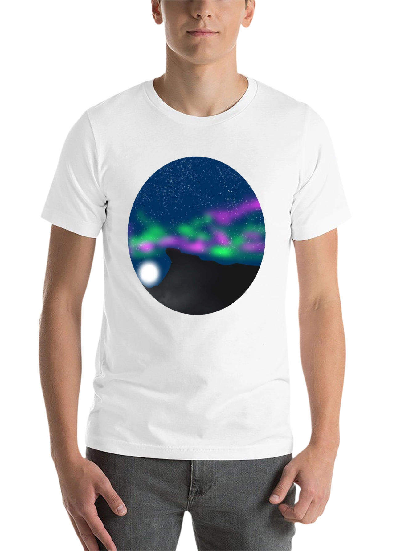 Black Aurora Mountain Black T-Shirt view 14