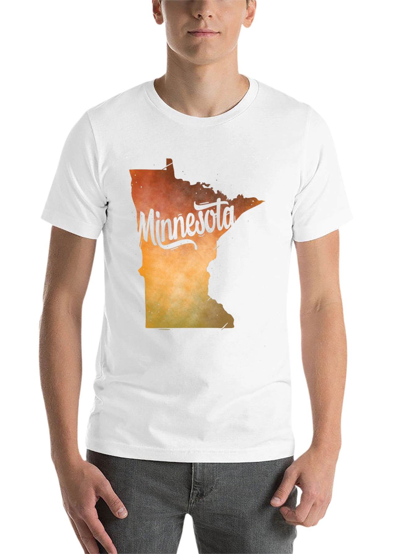 Black Minnesota State Outline Graphic T-Shirt view 14