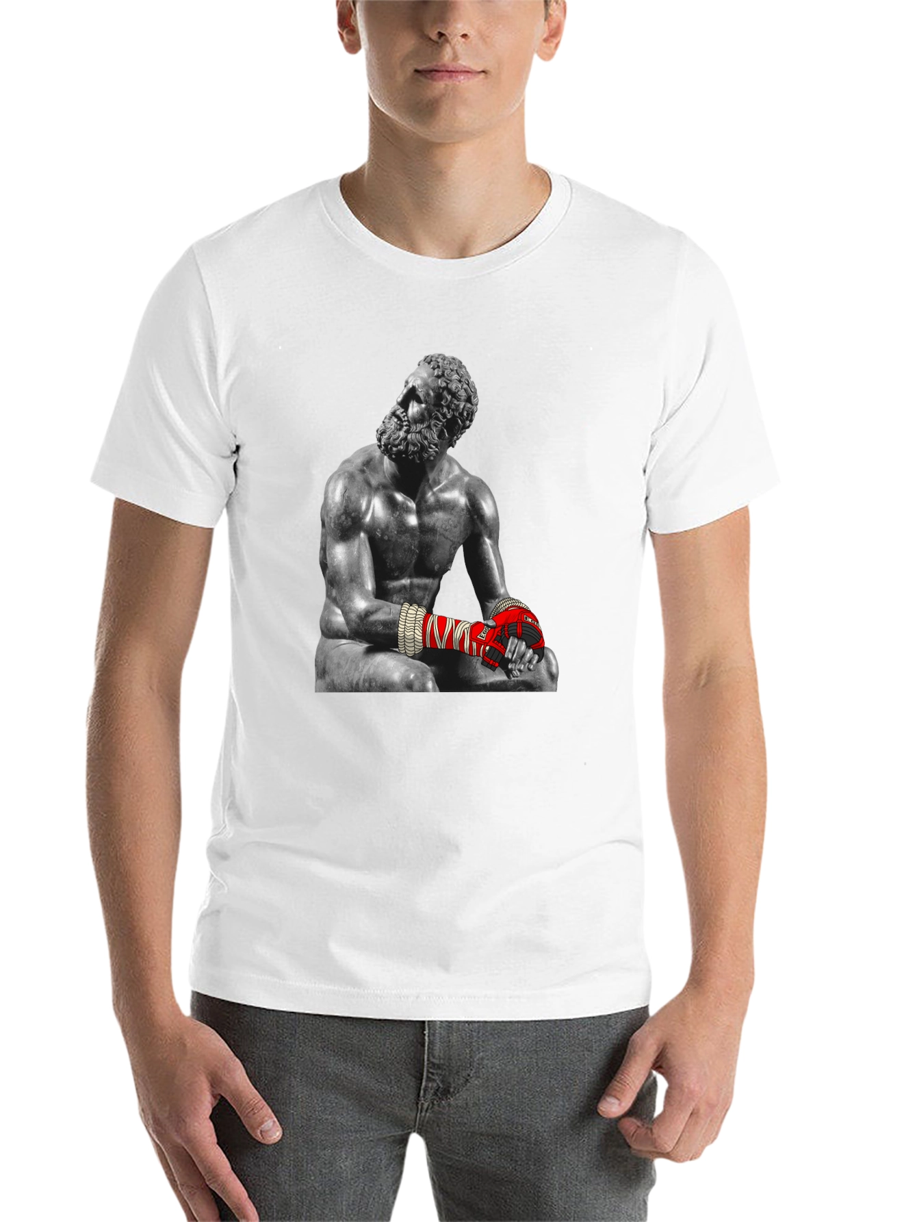 Black The Boxer Statue Graphic Tee - Unique Design view 14