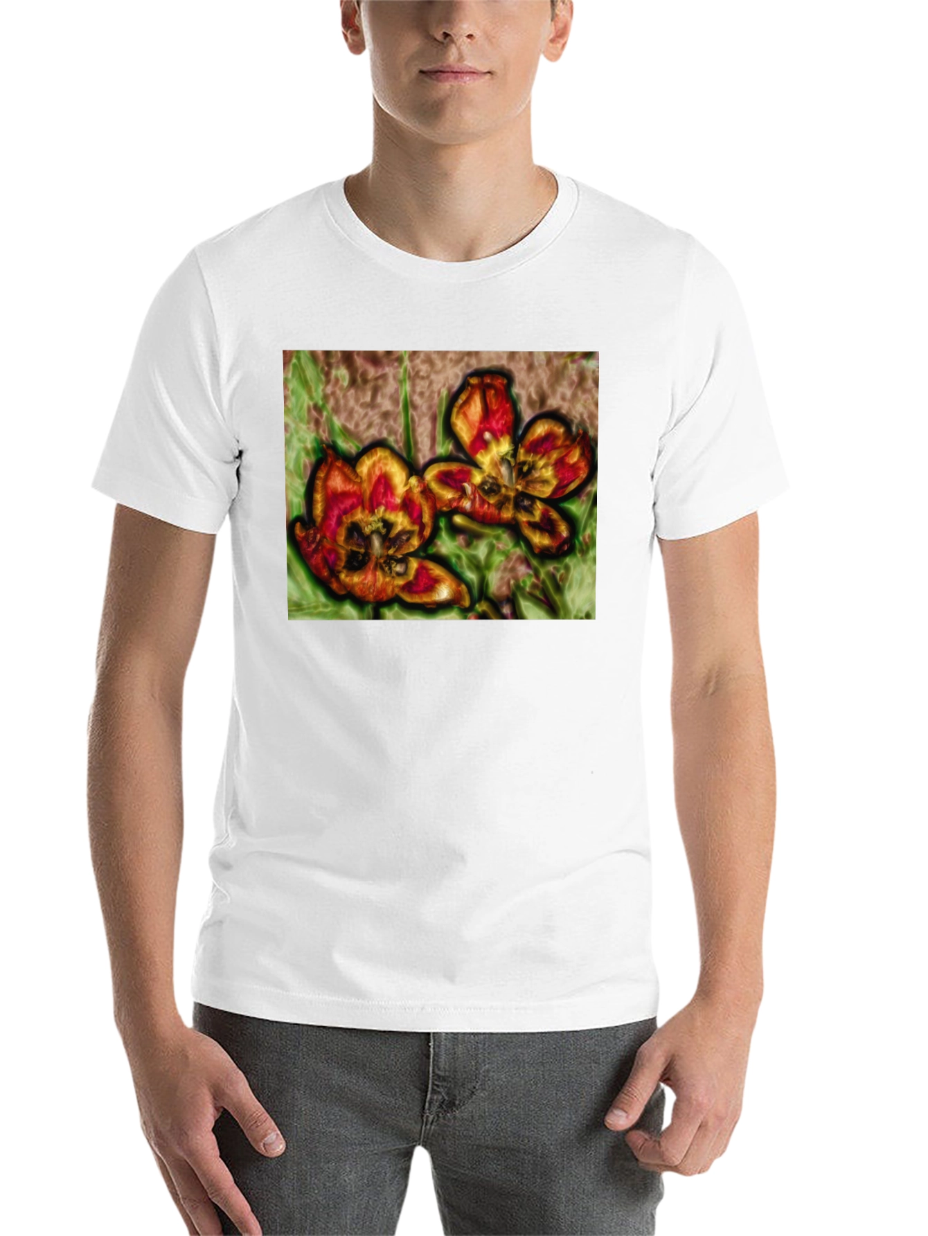 Floral Graphic Print T-Shirt - 14