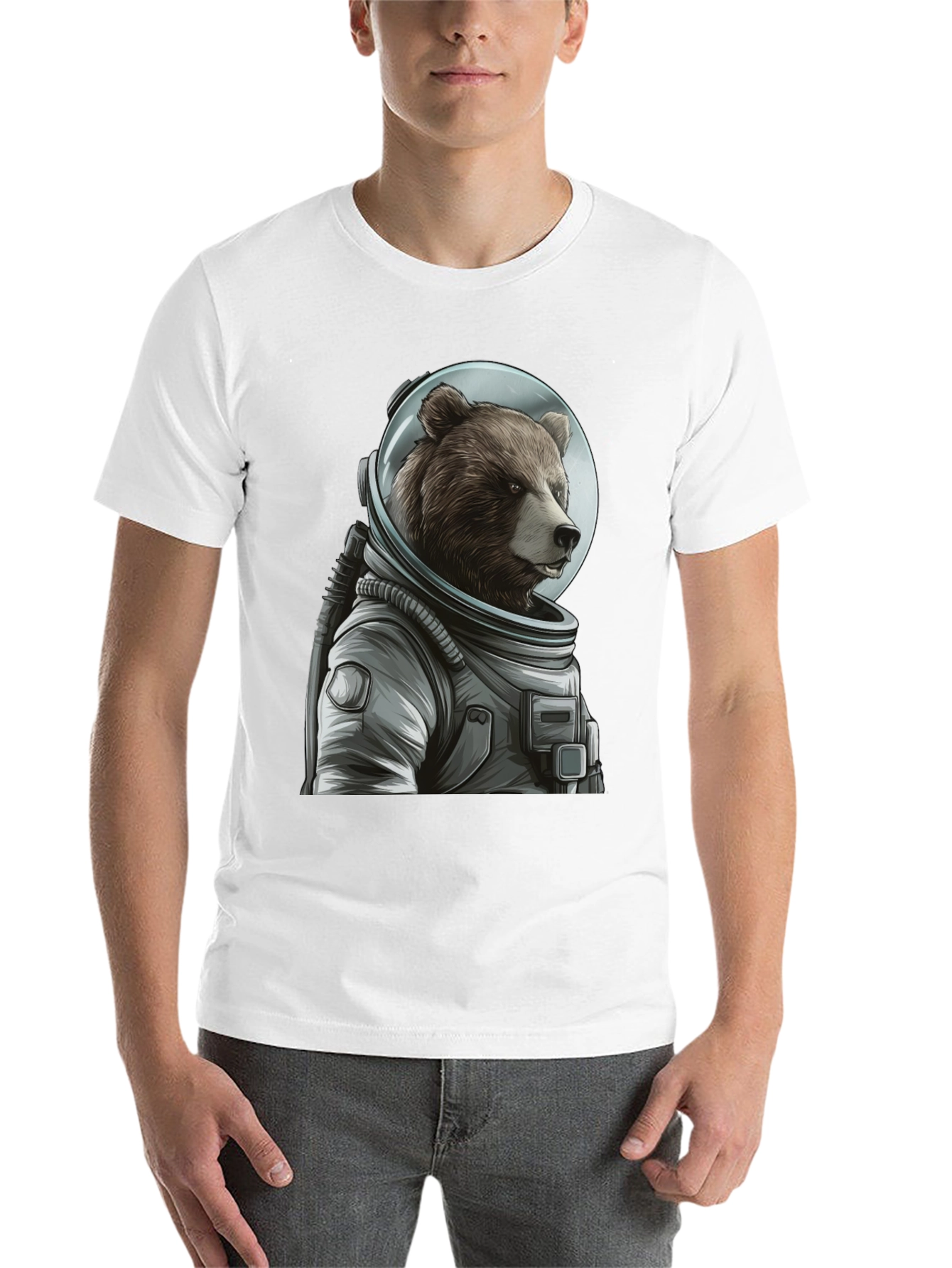 Black Bear Astronaut Graphic T-Shirt - Space Explorer view 14