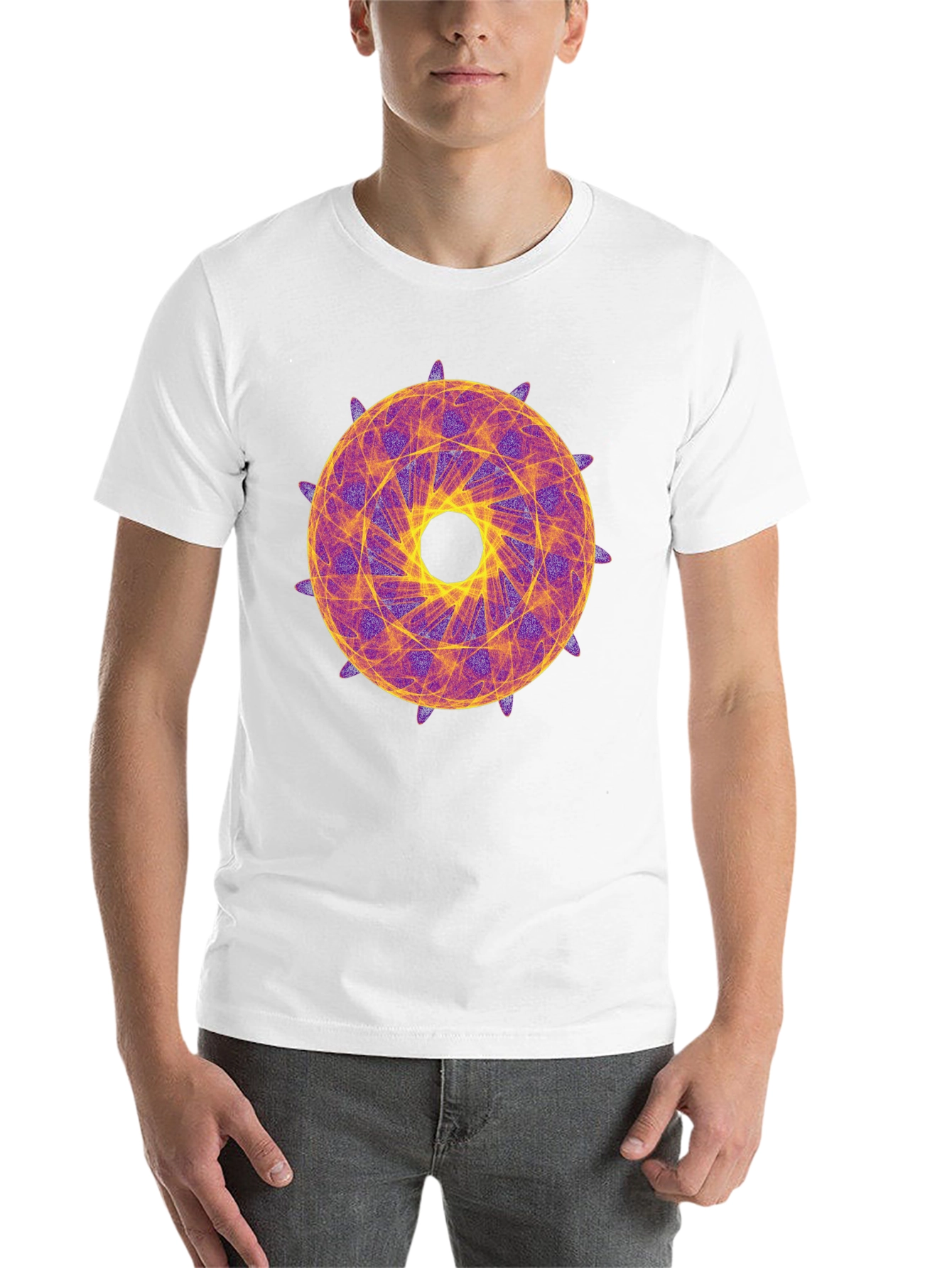Black Geometric Mandala Graphic Tee - Stylish Black T-Shirt view 14