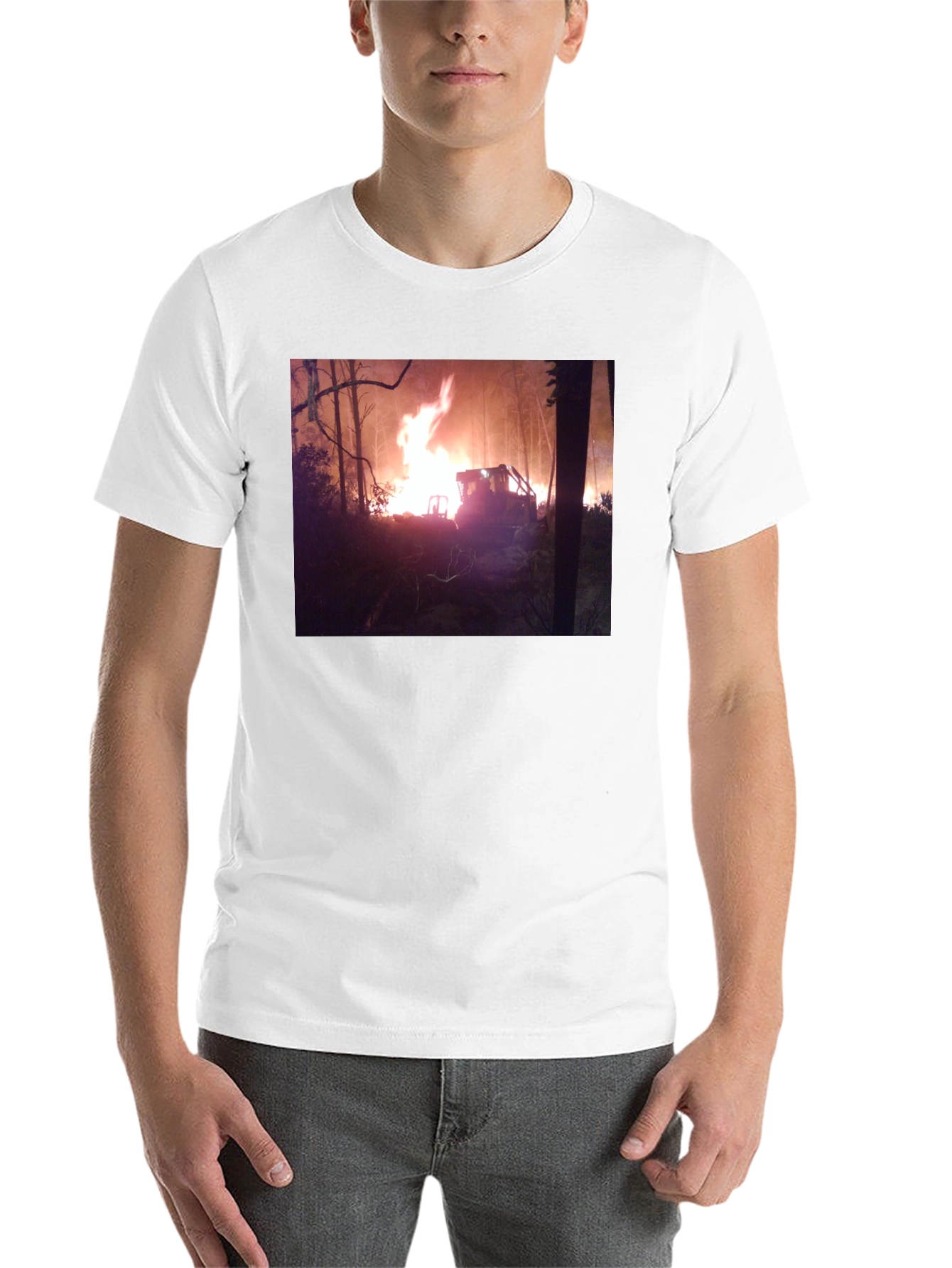 Black Inferno Tractor Graphic Tee - Black Cotton Blend view 14