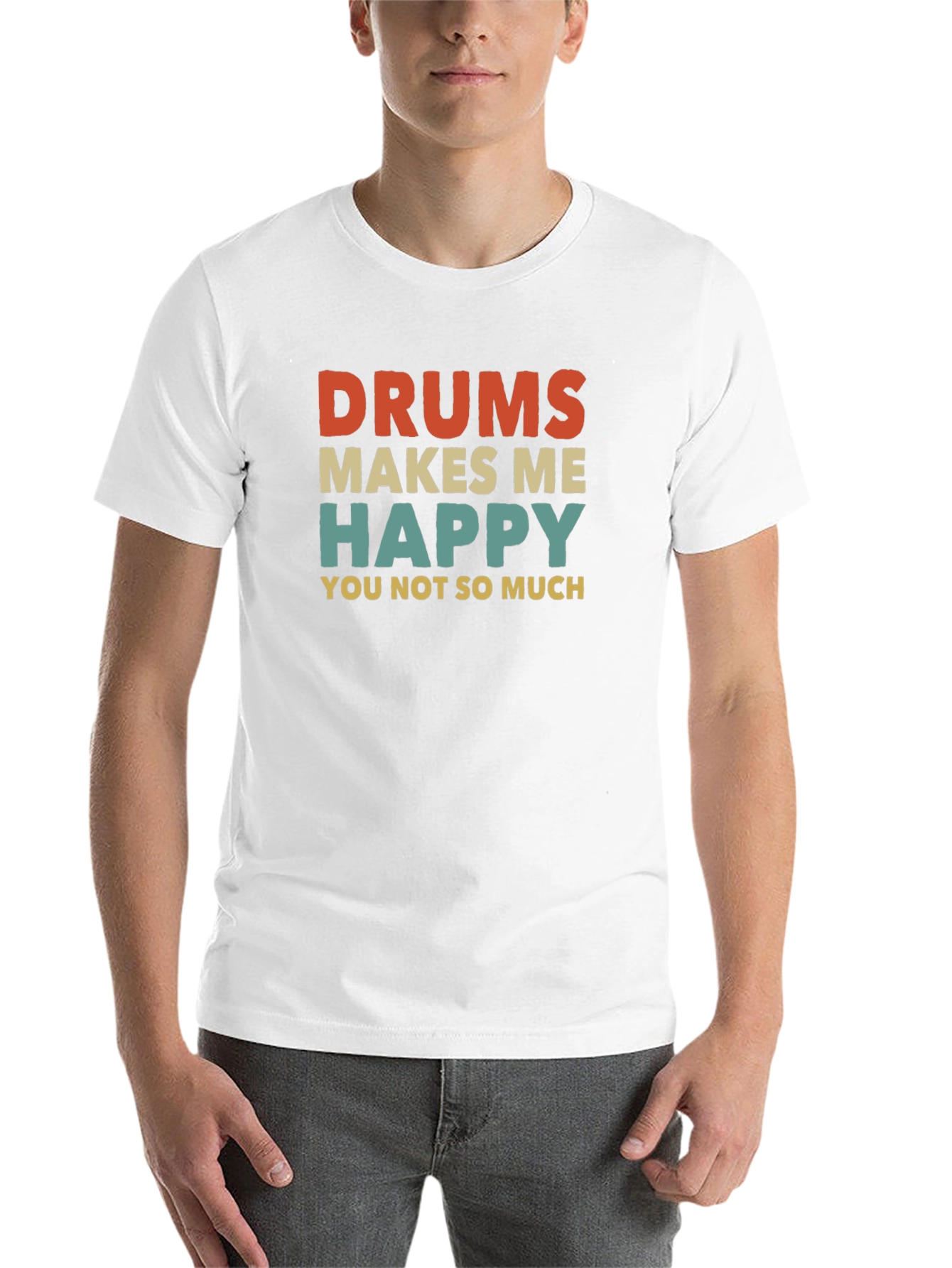 Black Drums Make Me Happy T-Shirt - Funny Musician Tee view 14