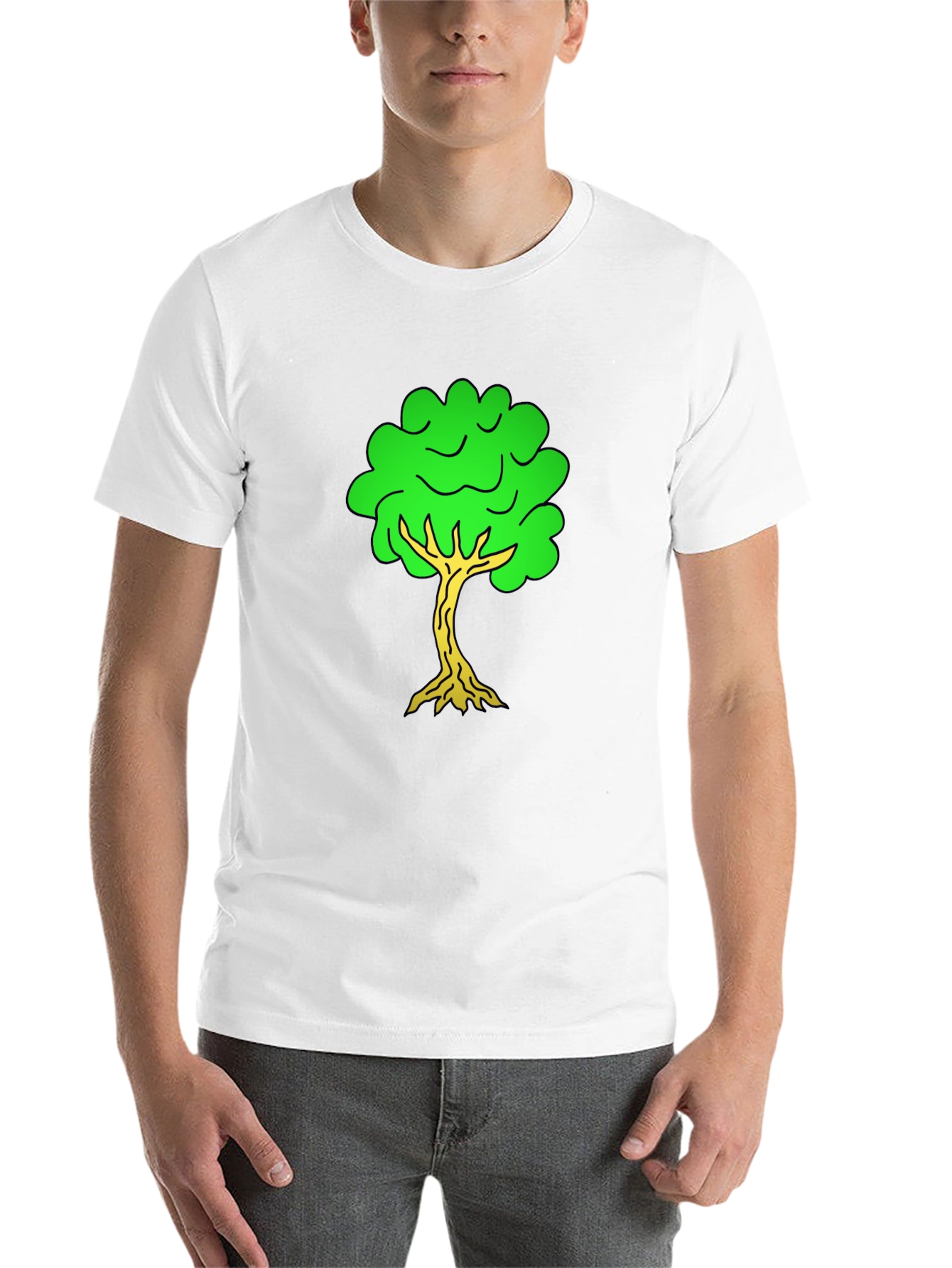 Black Cartoon Tree Black T-Shirt view 14
