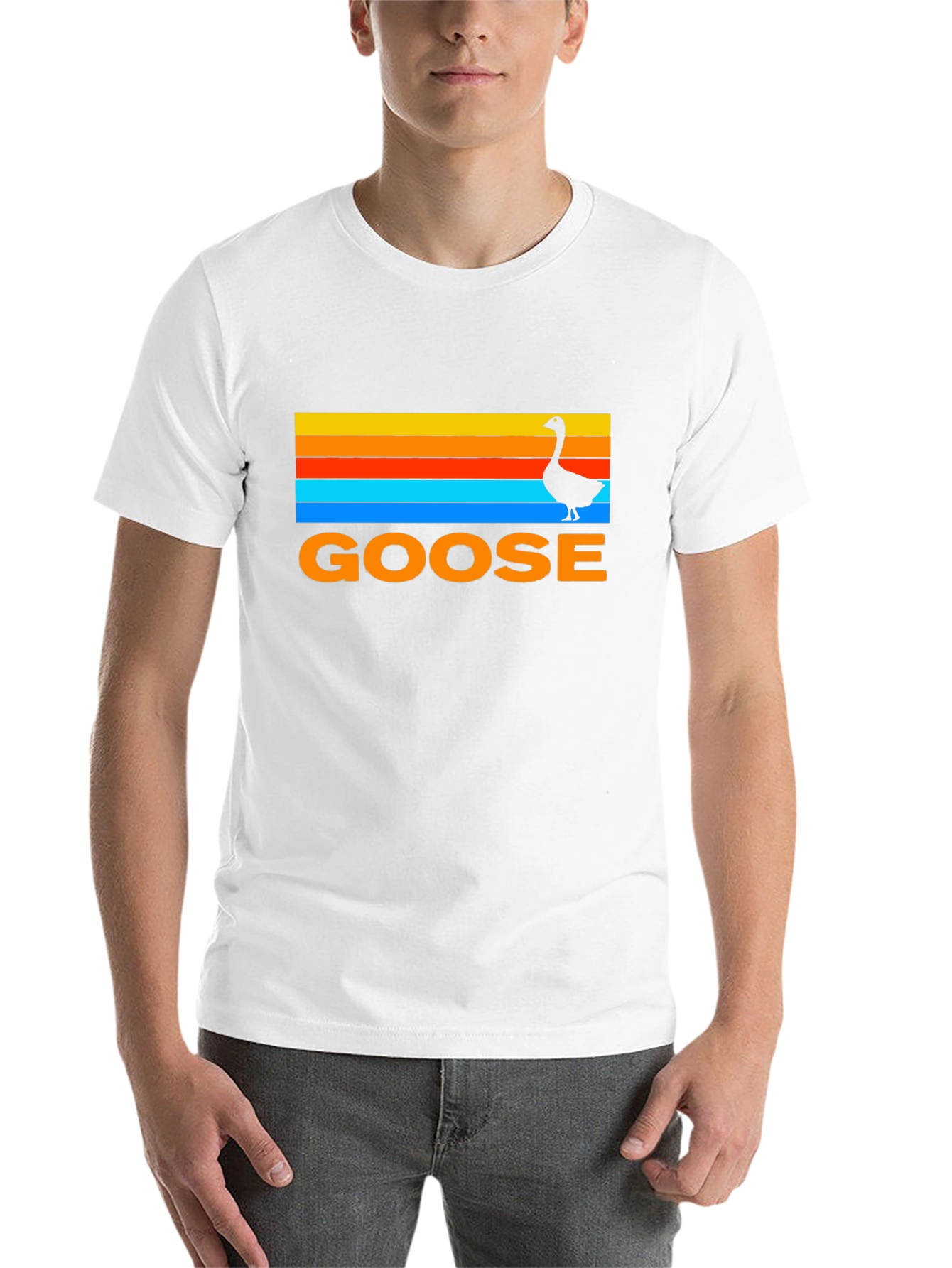 Black Retro Goose T-Shirt - Sunset Graphic Tee view 14