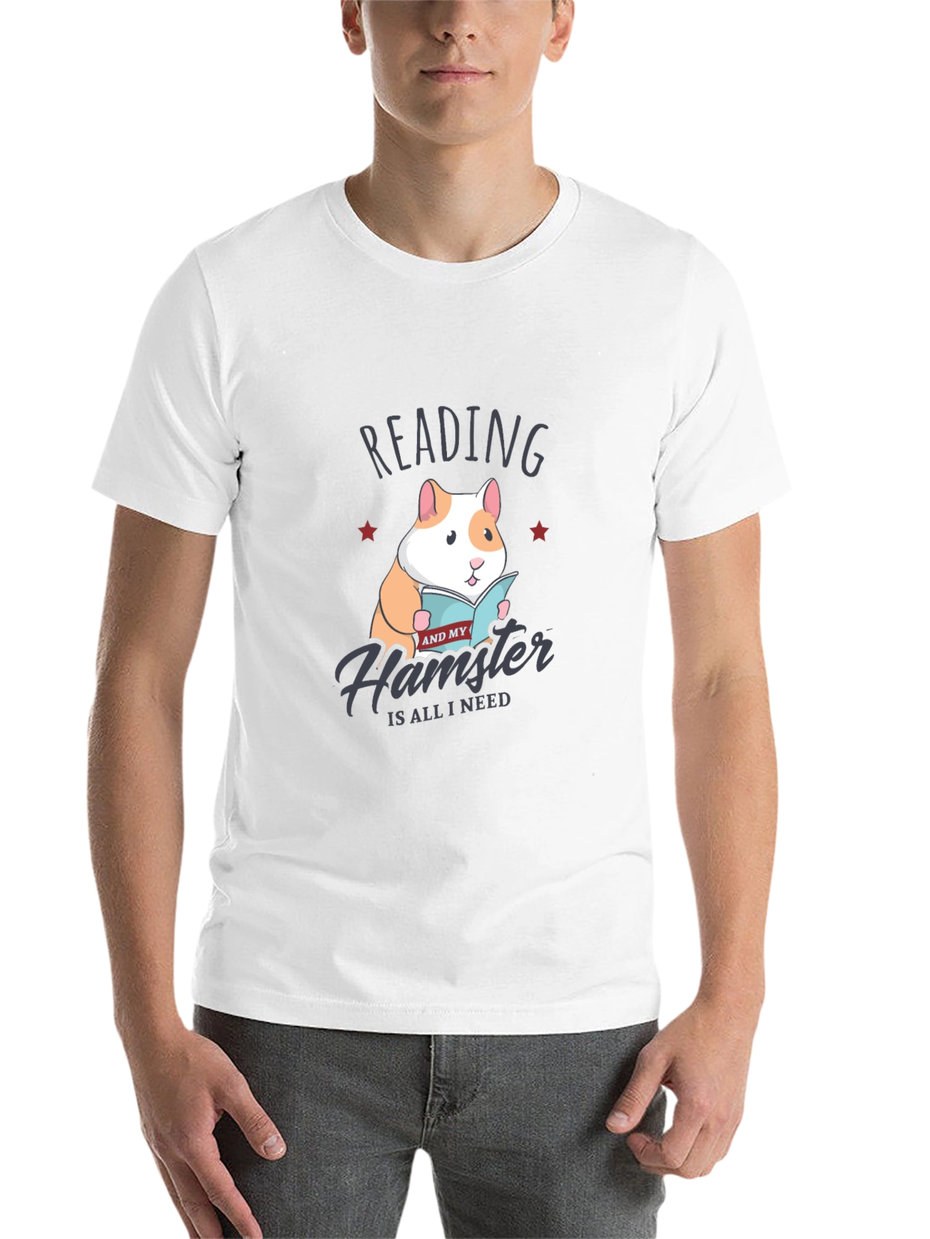 Reading Hamster T-Shirt:  Cute Graphic Tee - 14