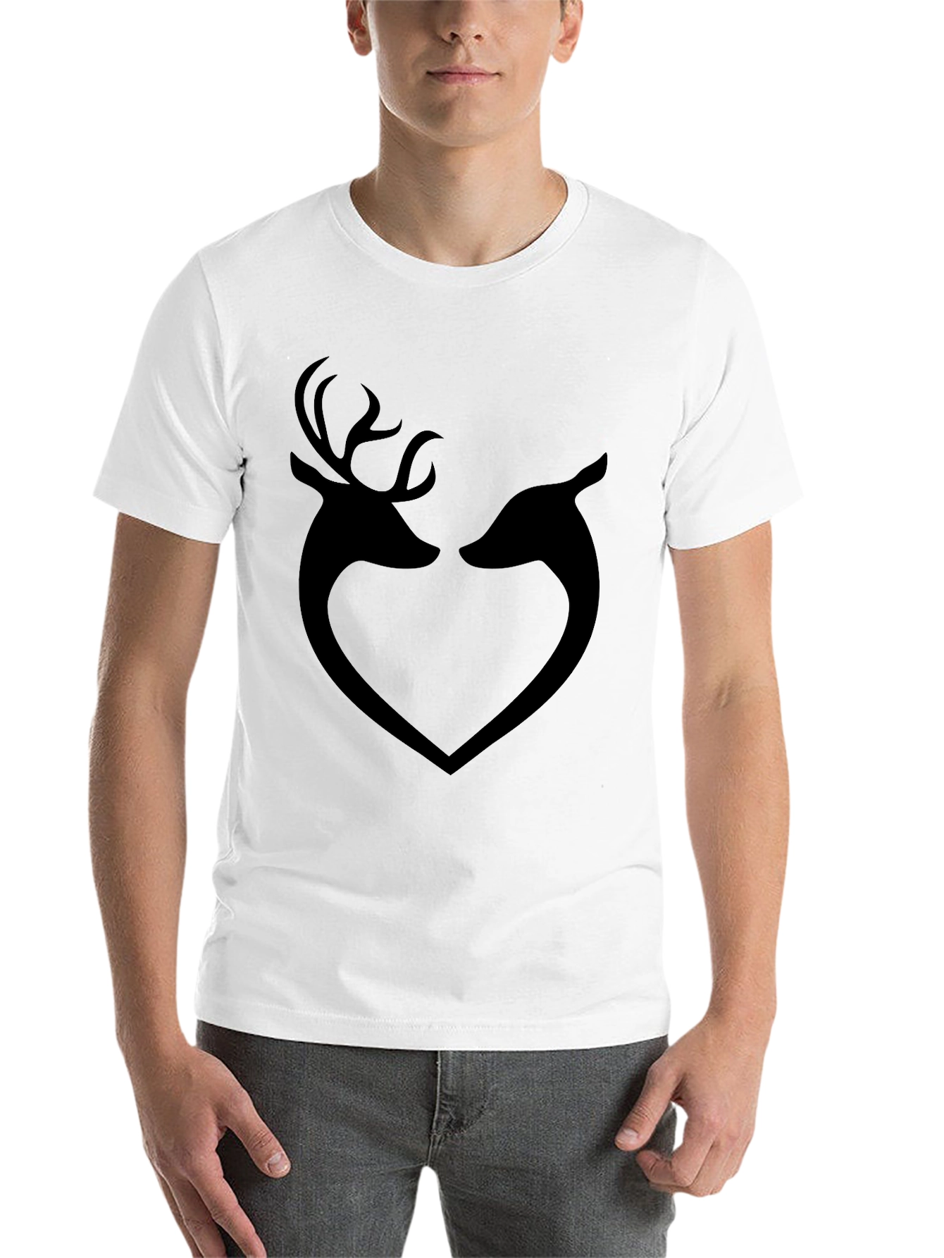 Black Deer Heart Graphic T-Shirt - Black view 14