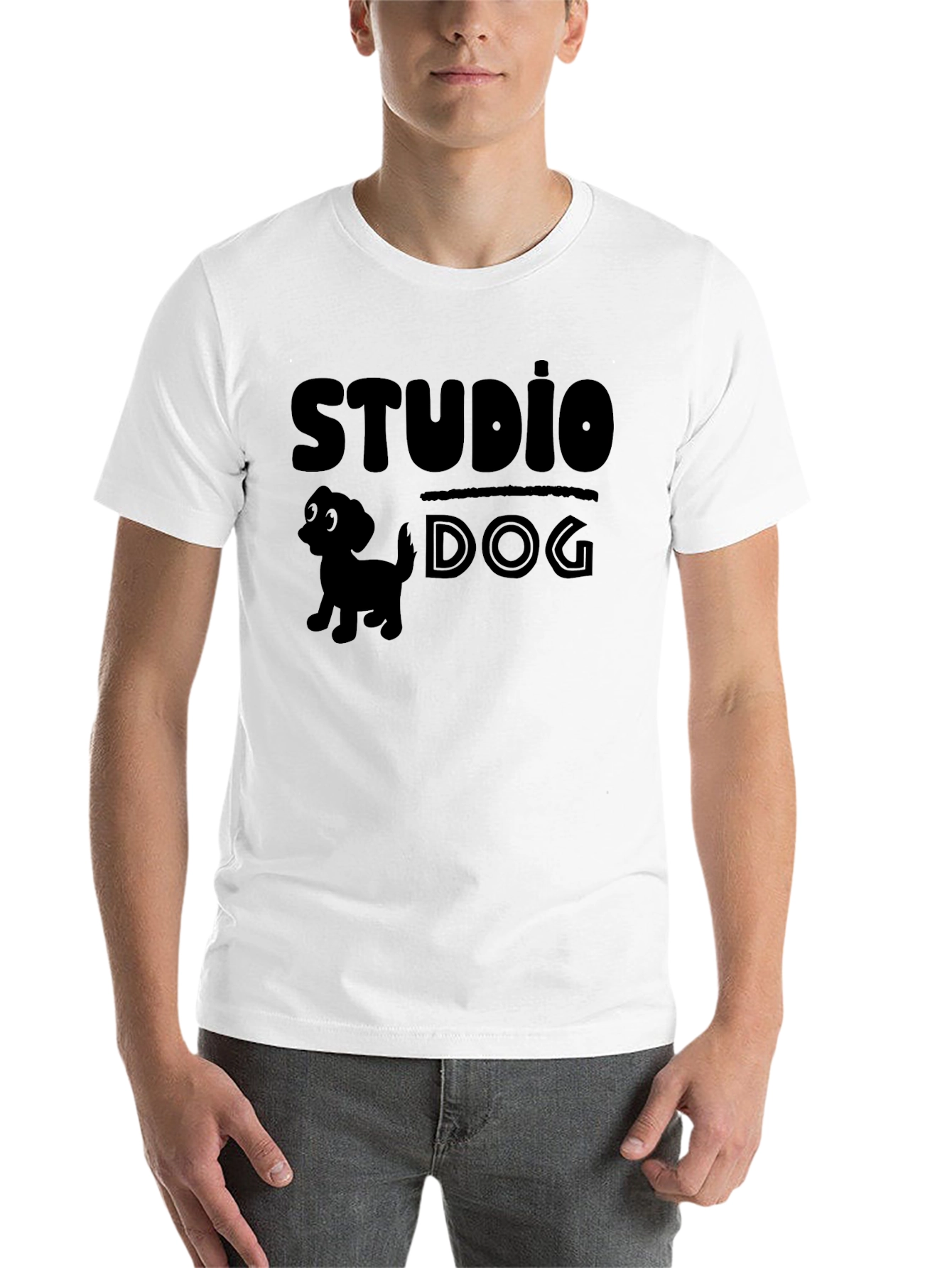 Black Studio Dog Graphic Tee - Black Cotton Blend view 14