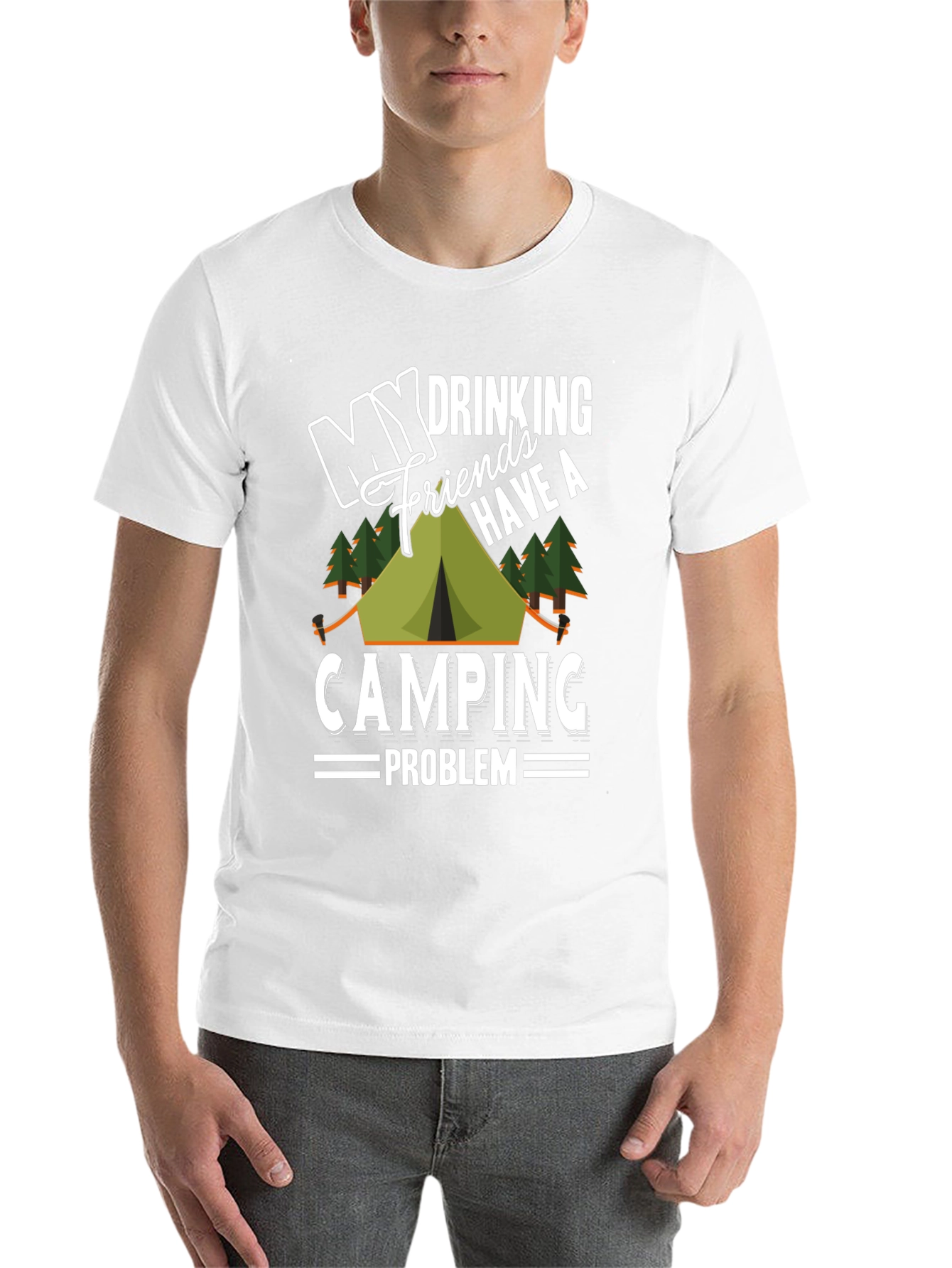 Black My Drinking Friends Camping T-Shirt view 14