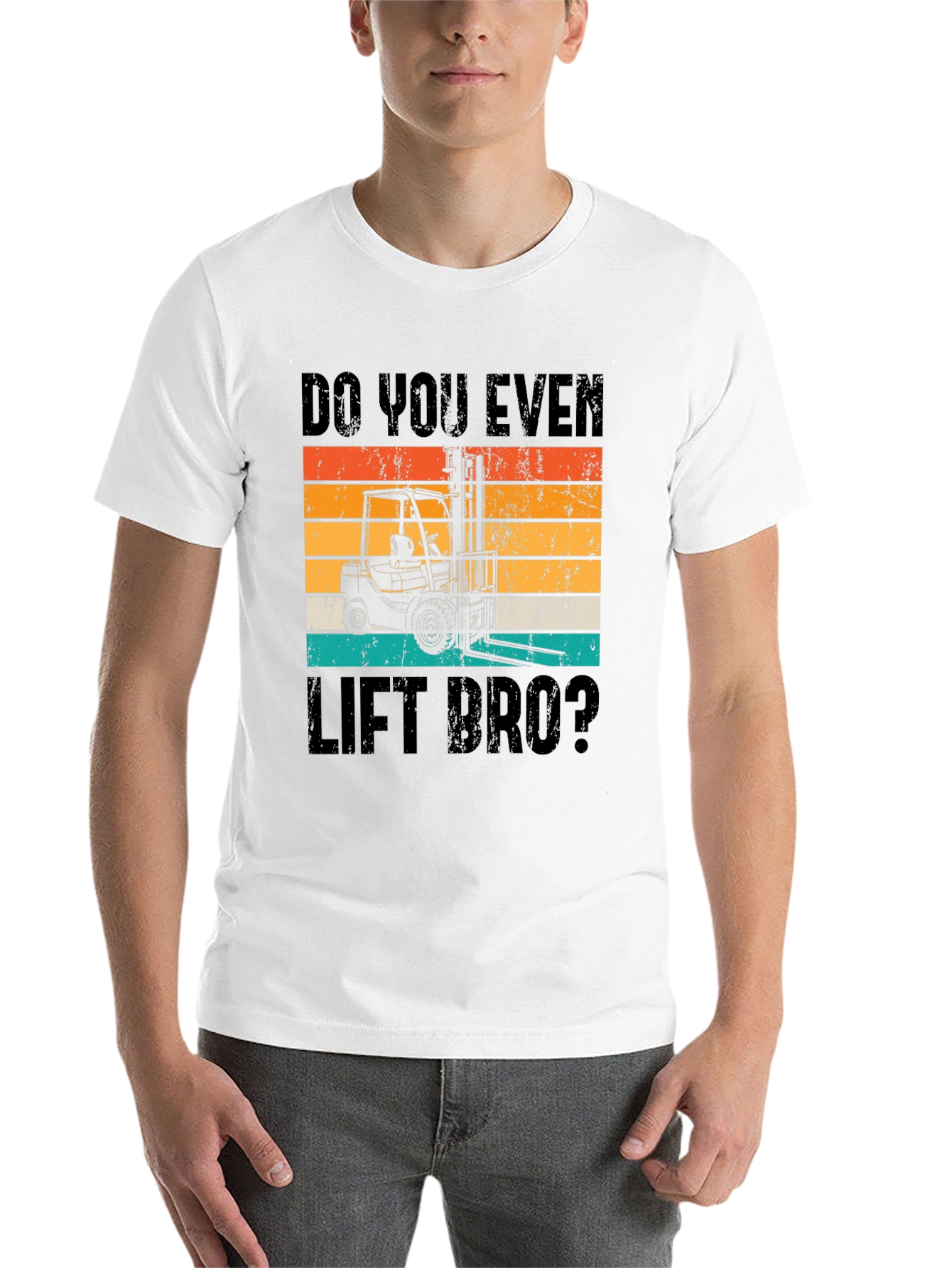 Black Do You Even Lift Bro? Forklift Operator T-Shirt view 14