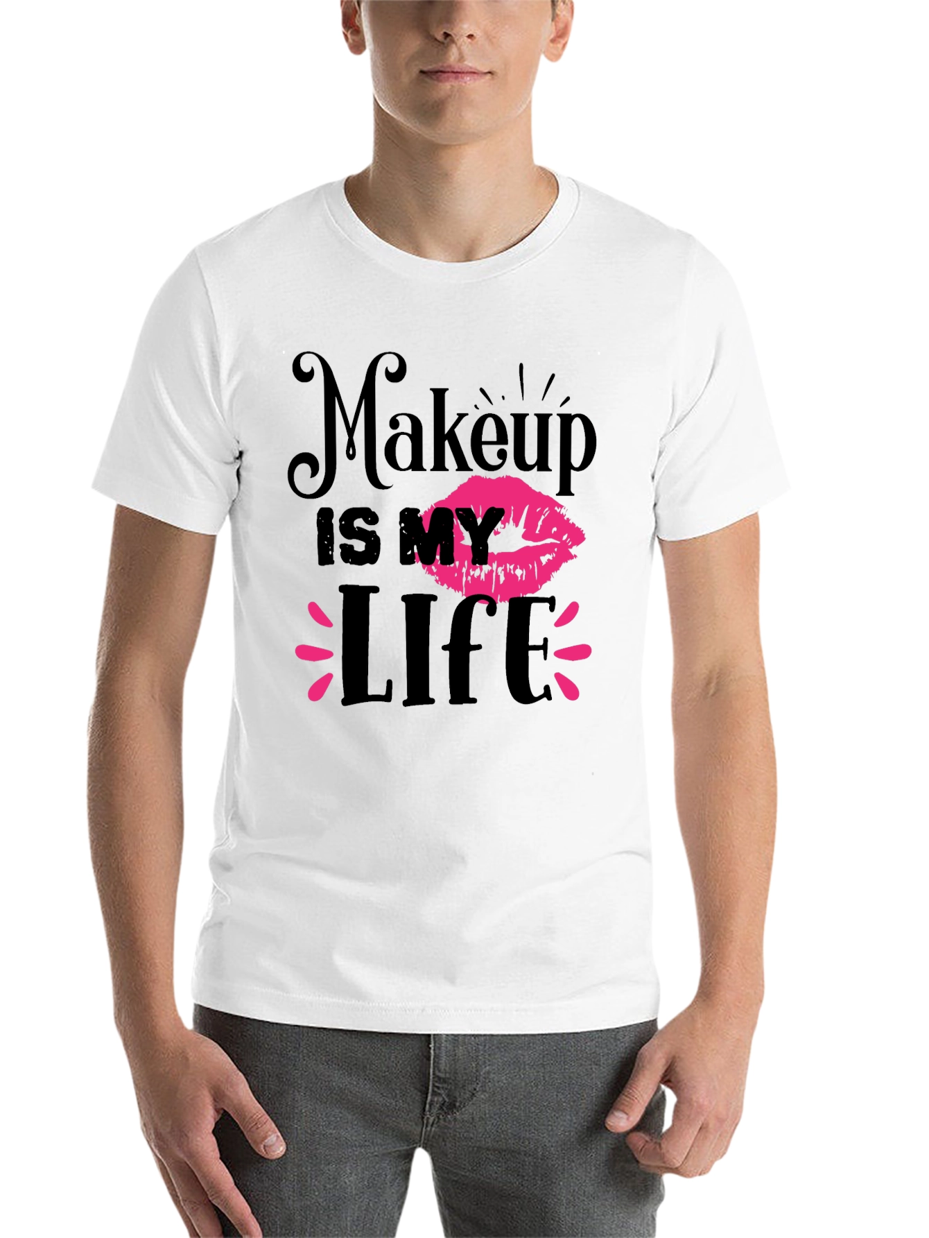 Black Makeup Is My Life Graphic Tee - Black view 14