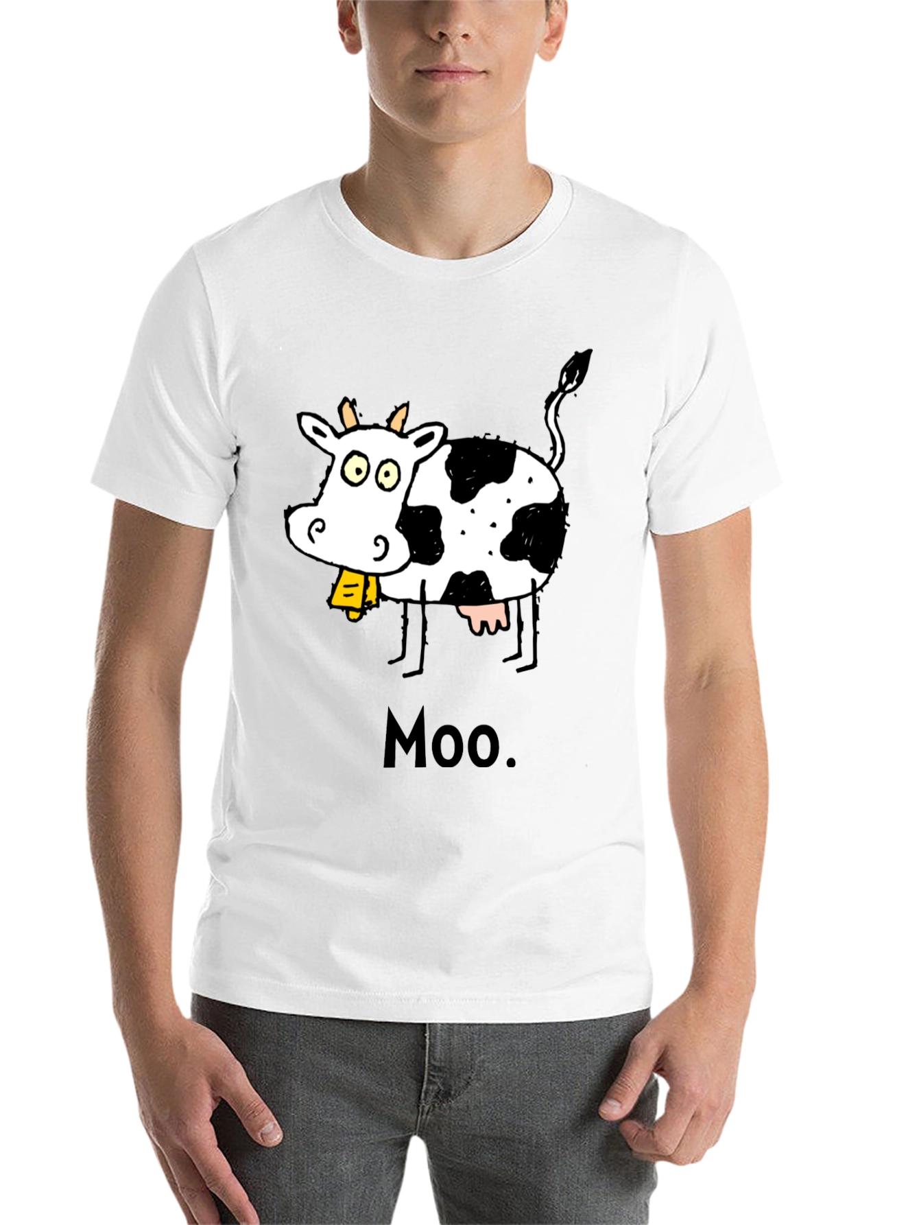 Black Moo Cow Graphic T-Shirt - Black view 14