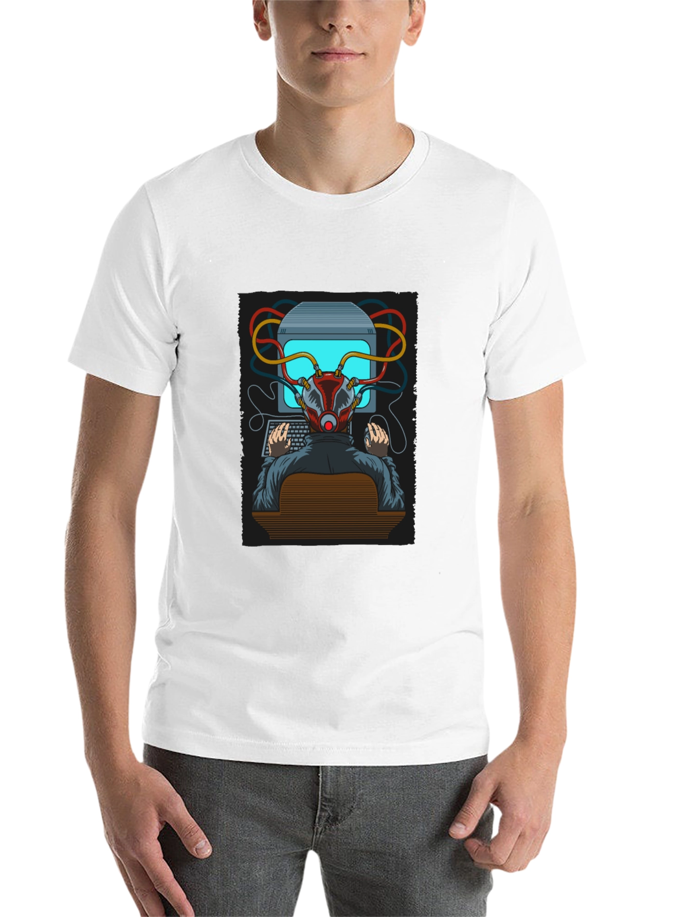 Black Hacker Graphic T-Shirt - Cyberpunk Style Tee view 14