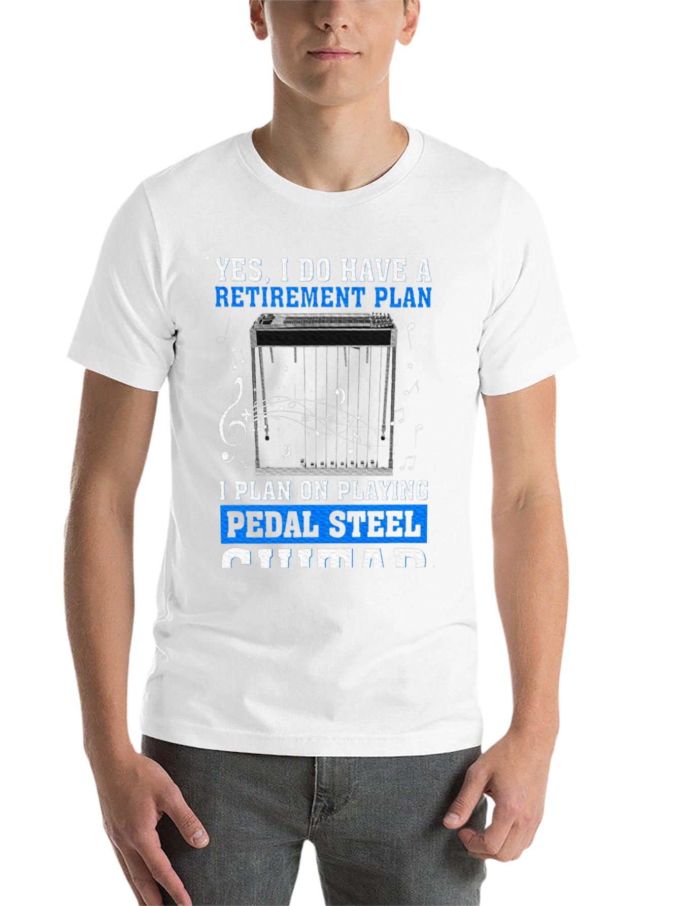 Black Retirement Pedal Steel Guitar T-Shirt view 14