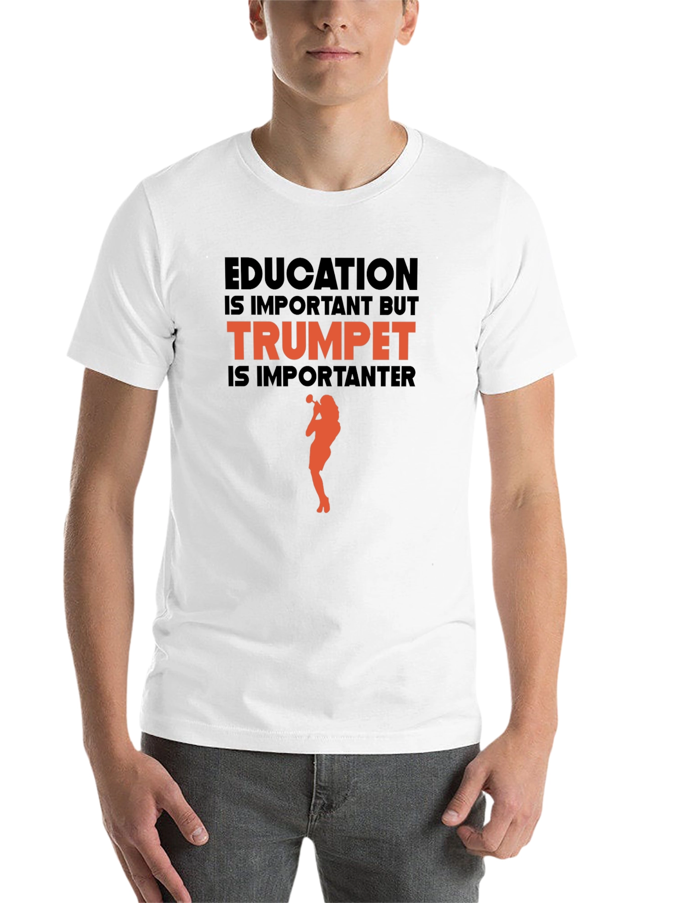 Black Trumpet is Importanter T-Shirt - Musician Gift view 14