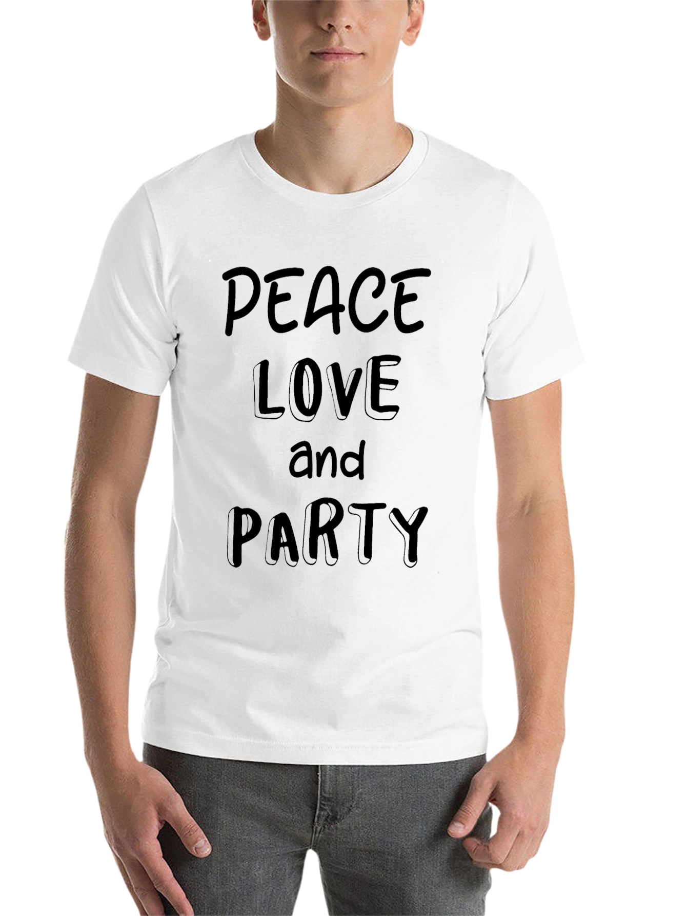 Black Peace Love & Party Black T-Shirt view 14
