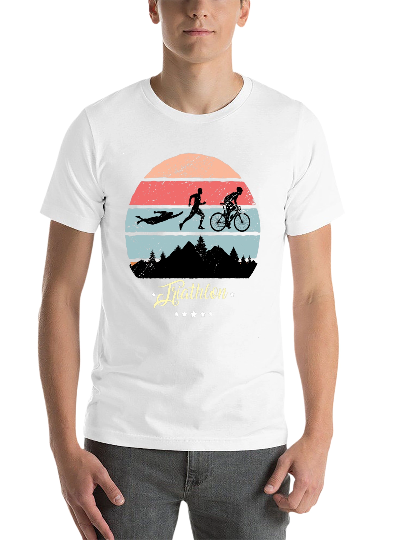 Black Triathlon Silhouette T-Shirt view 14