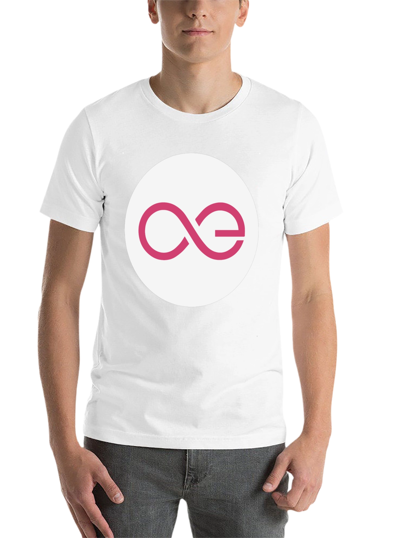 Black Black T-Shirt with Abstract Pink Logo Design view 14