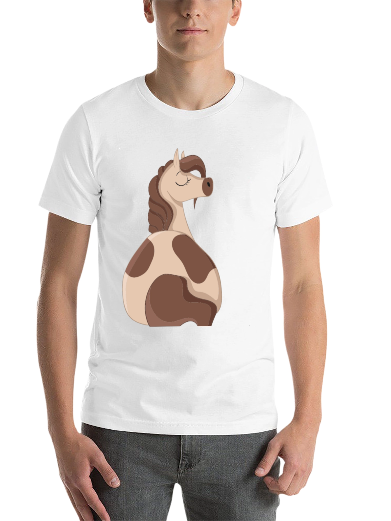 Black Horse Cartoon Graphic Black T-Shirt view 14