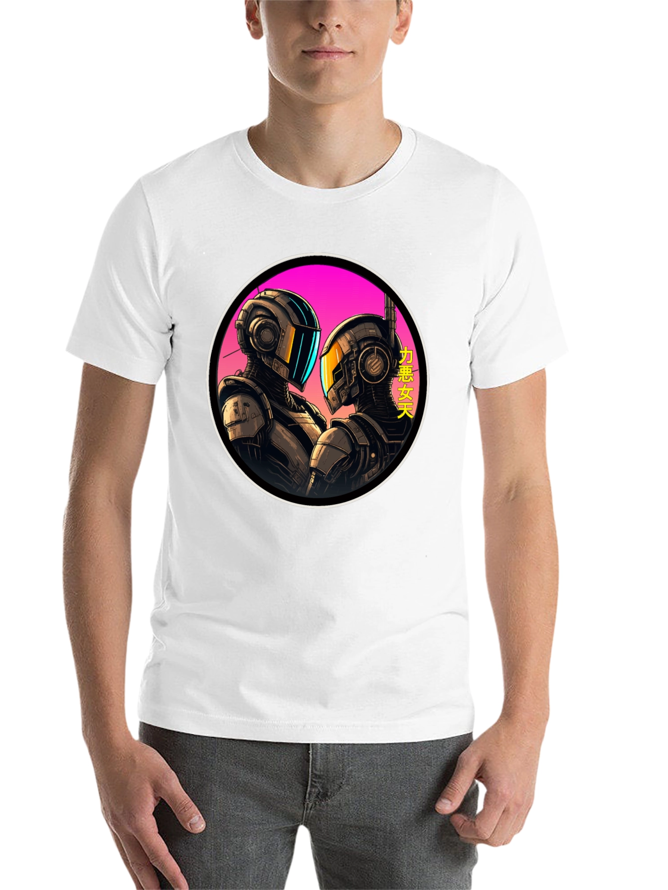 Black Cyberpunk Robots T-Shirt - Sci-Fi Graphic Tee view 14