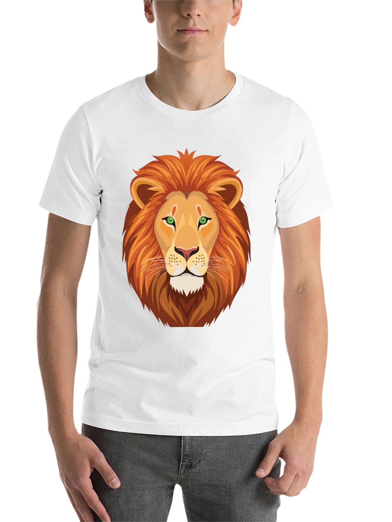 Black Lion Graphic Print Crew Neck T-Shirt view 14