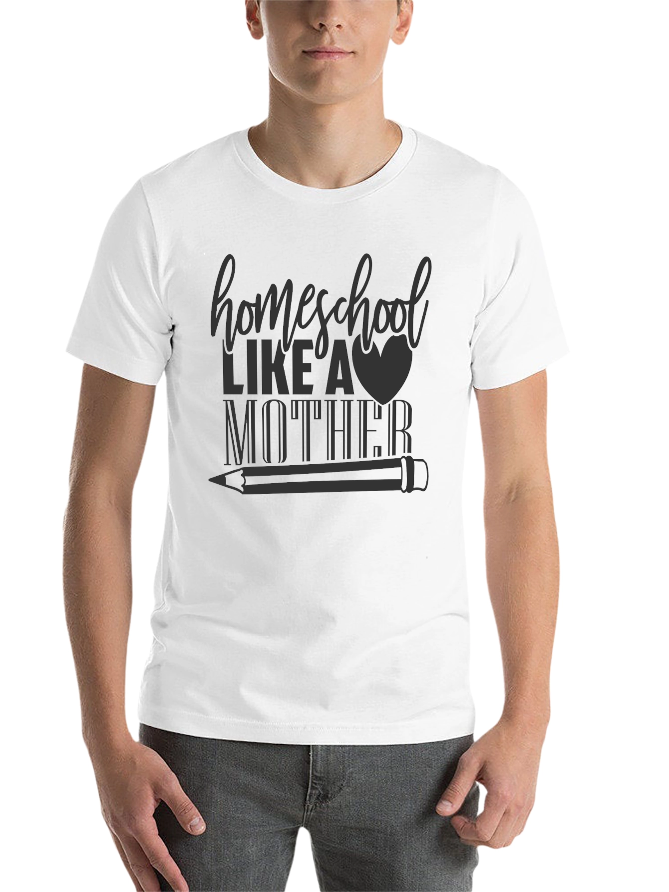 Black Homeschool Like a Mother T-Shirt - Black view 14