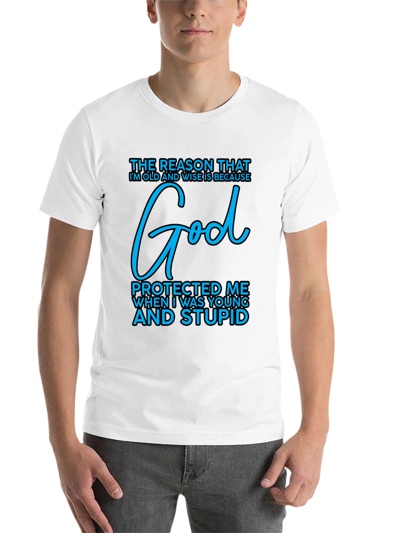 Black Old and Wise God Protected T-Shirt view 14