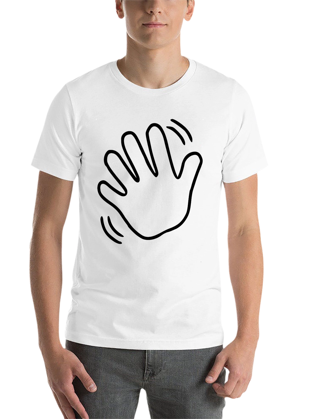 Black Waving Hand Black Graphic Tee - Casual Comfort view 14
