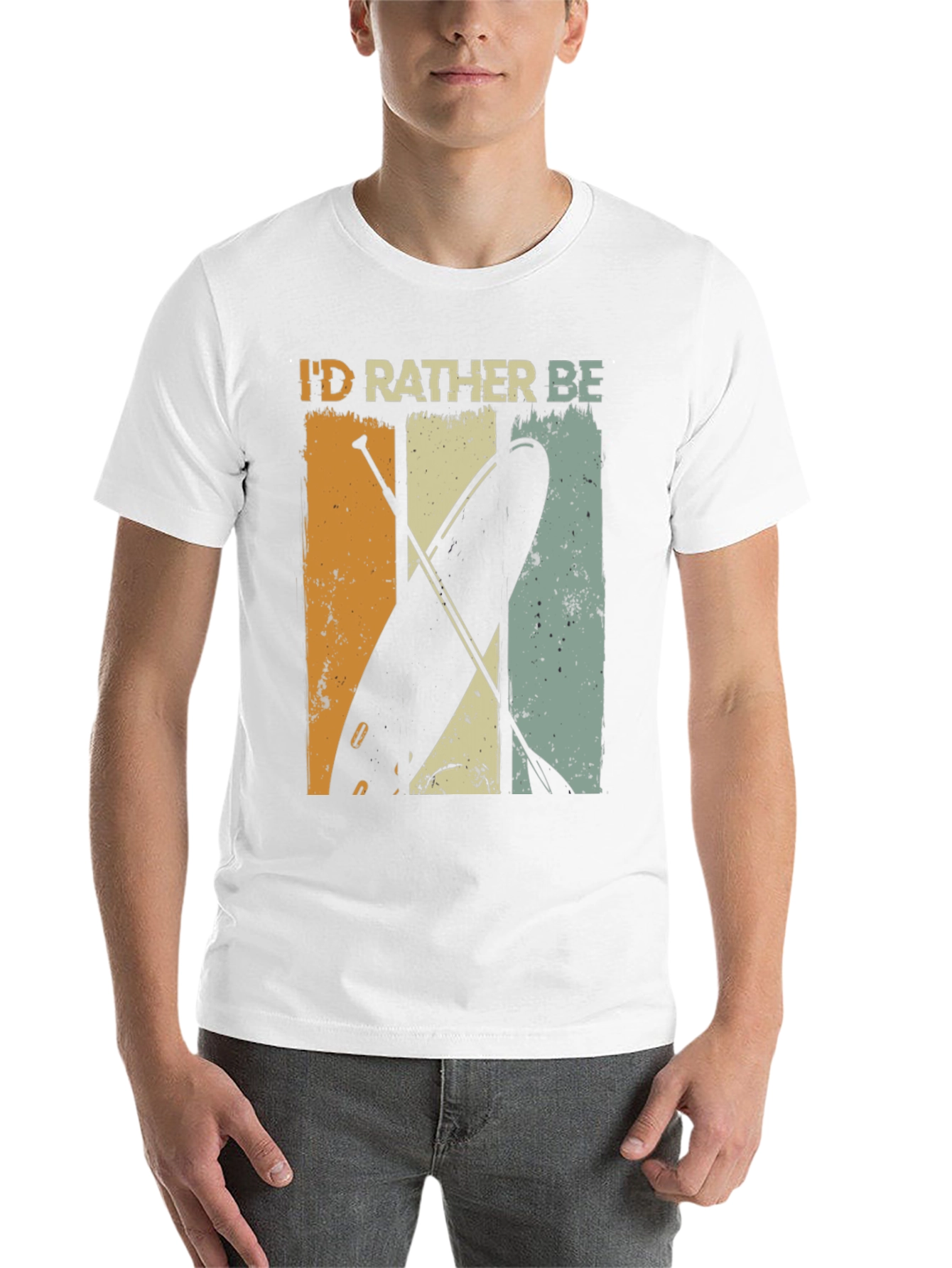 Black I'd Rather Be Paddle Boarding T-Shirt - Vintage Style view 14