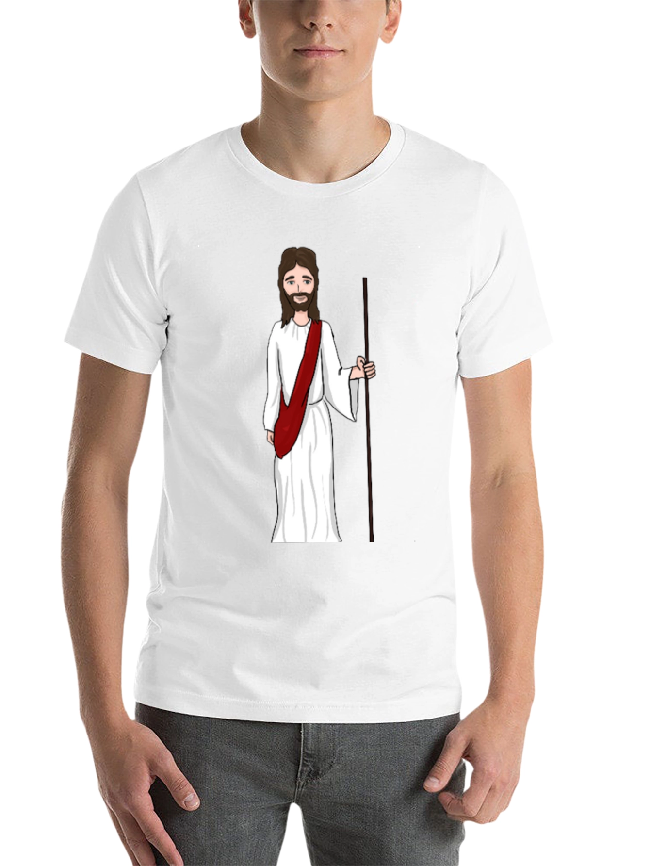 Black Jesus Cartoon Black T-Shirt view 14