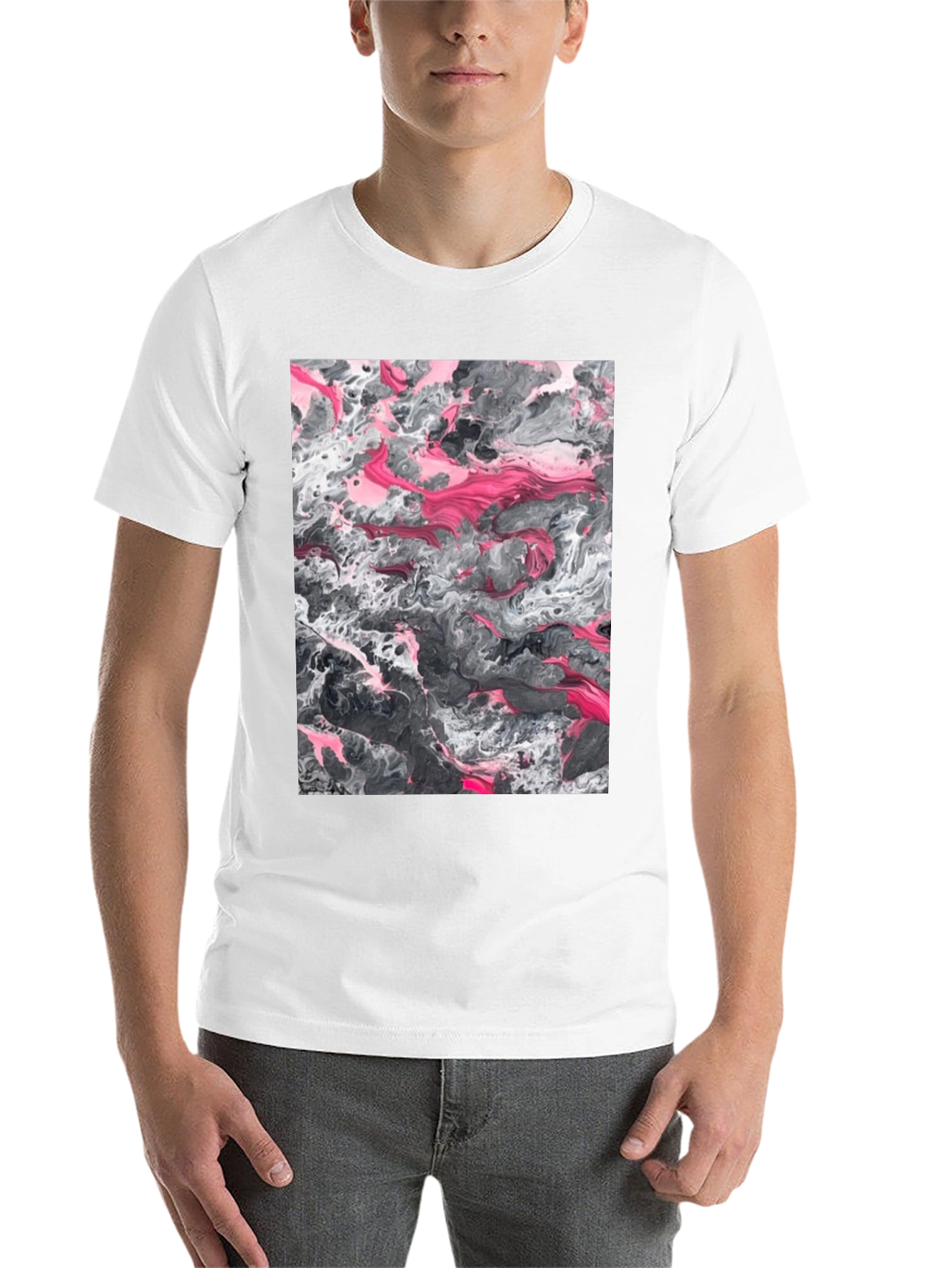 Black Abstract Art Print Black T-Shirt view 14