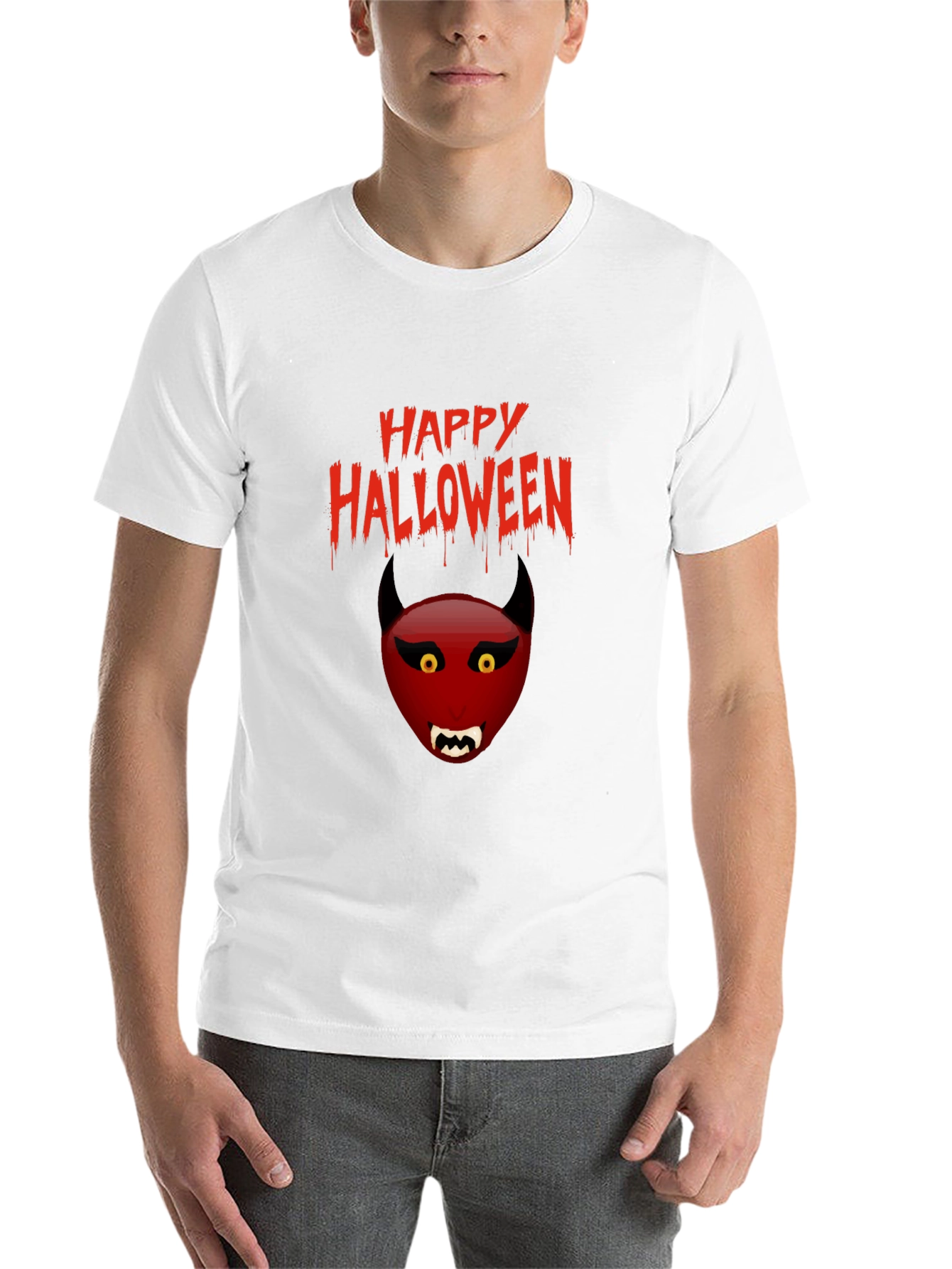 Black Happy Halloween Devil Graphic Tee view 14
