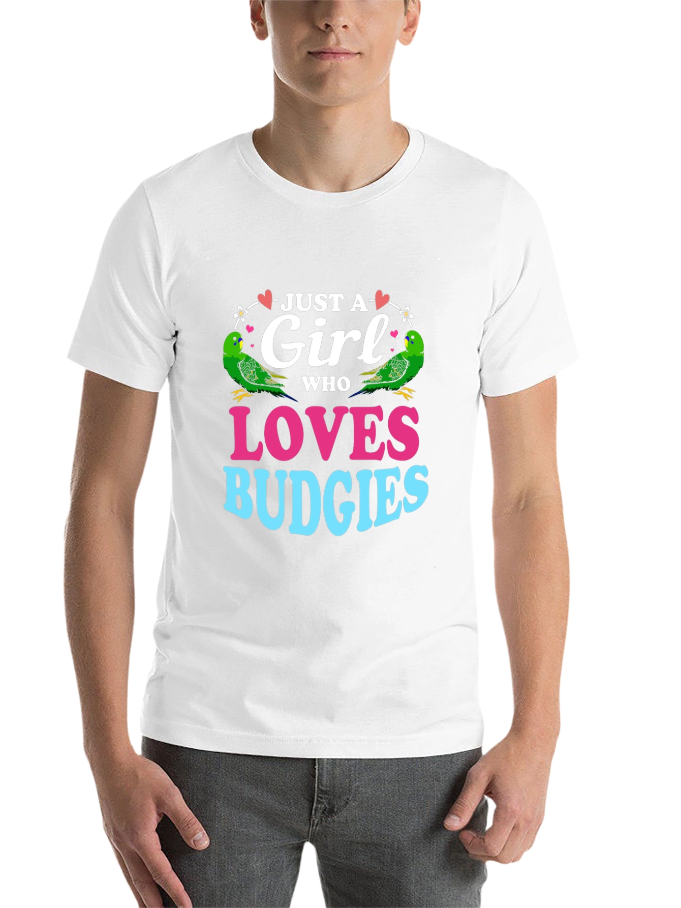 Black Just a Girl Who Loves Budgies T-Shirt view 14
