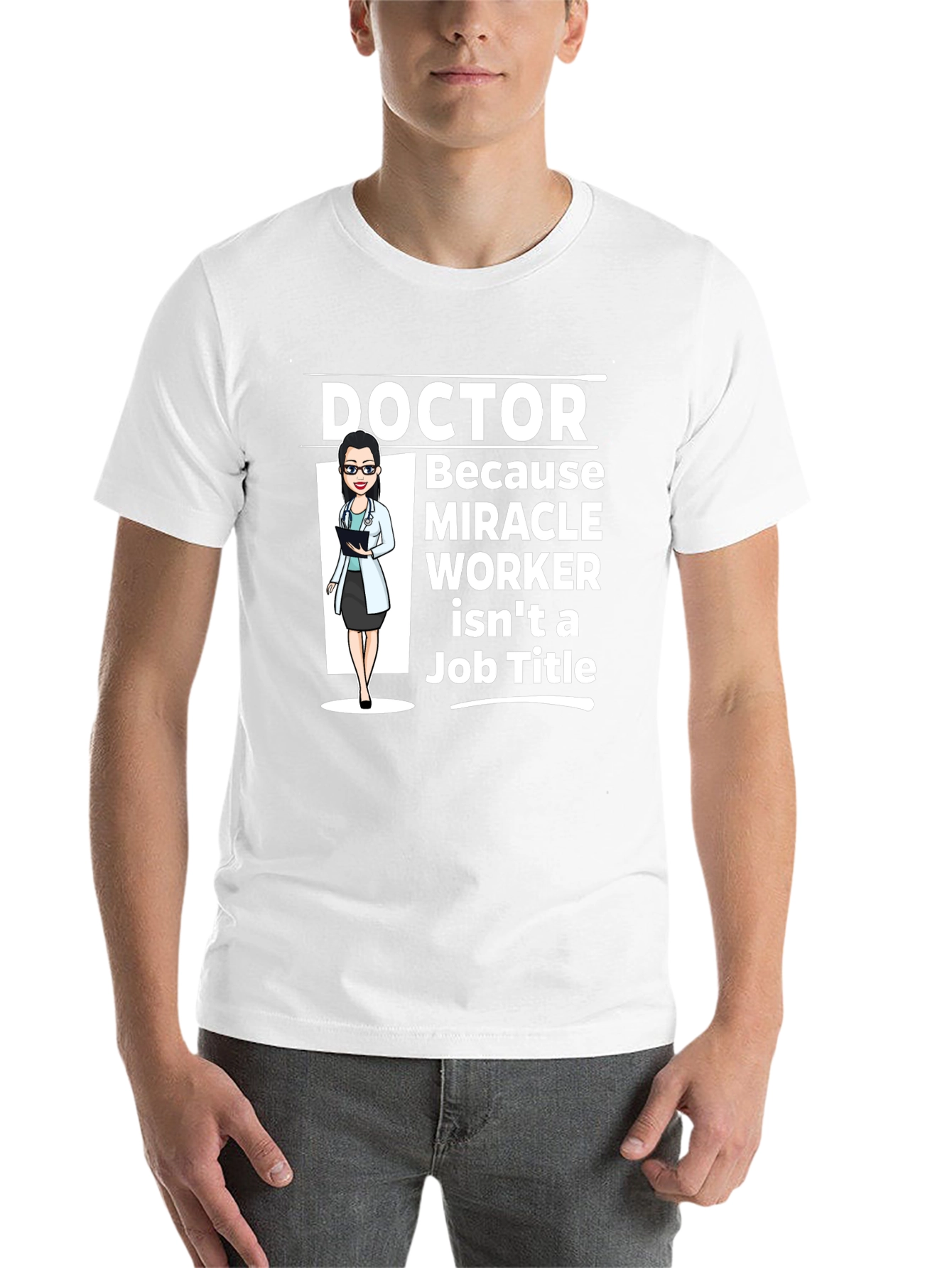 Black Doctor Miracle Worker T-Shirt - Black Cotton Tee view 14