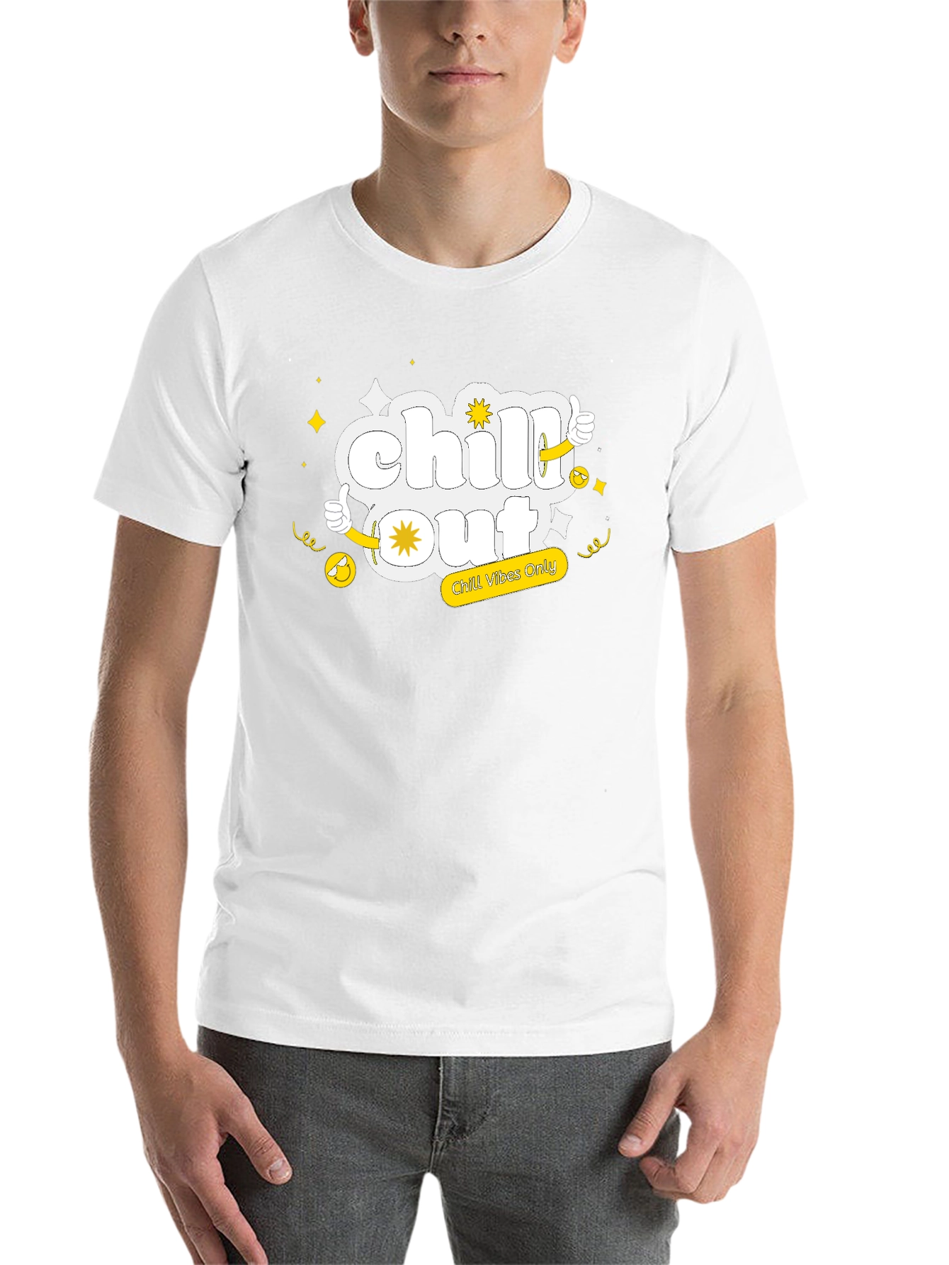 Black Chill Out Black Tee - Funny Cartoon Graphic T-Shirt view 14