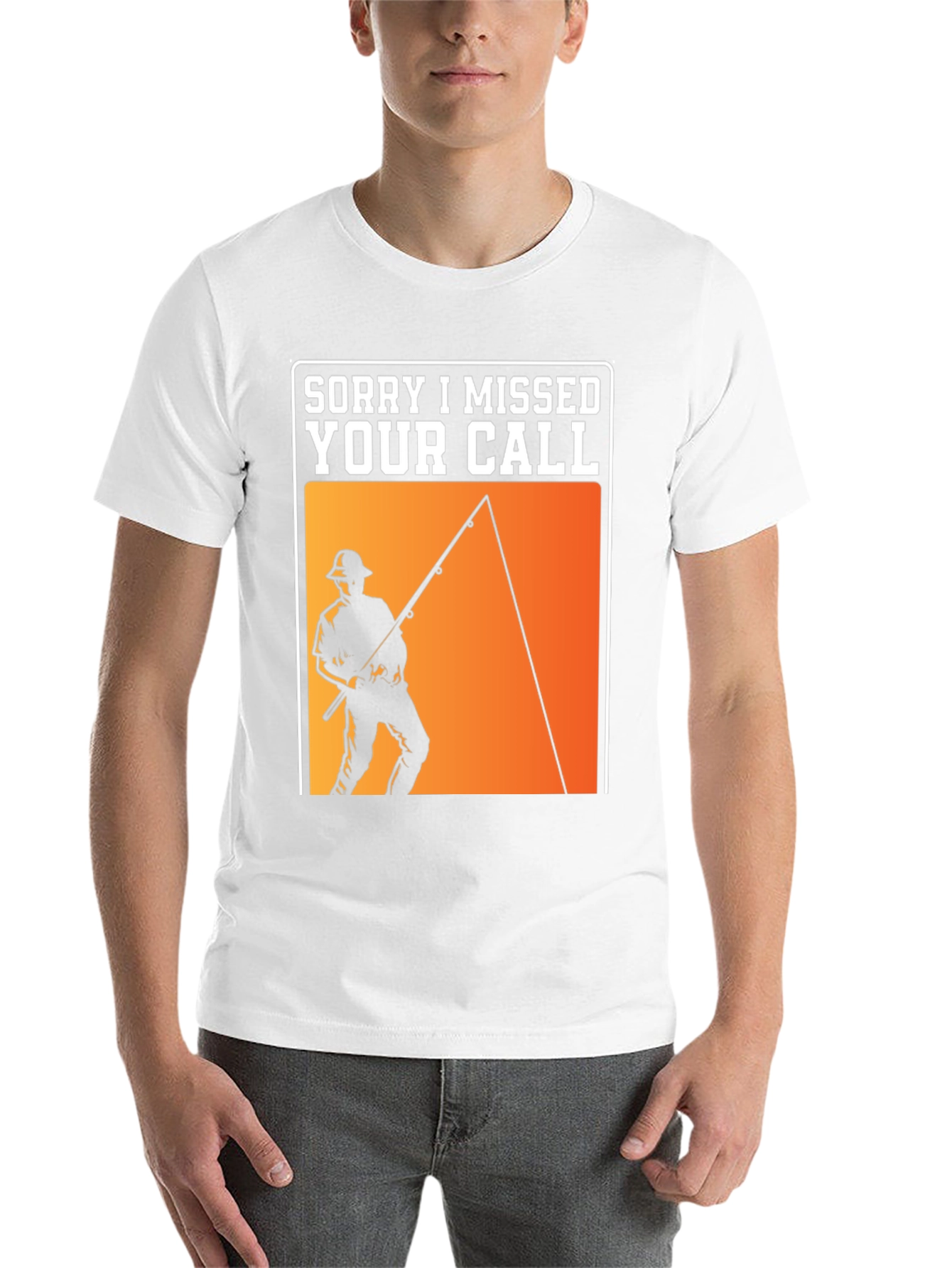 Black Sorry I Missed Your Call Fishing T-Shirt view 14