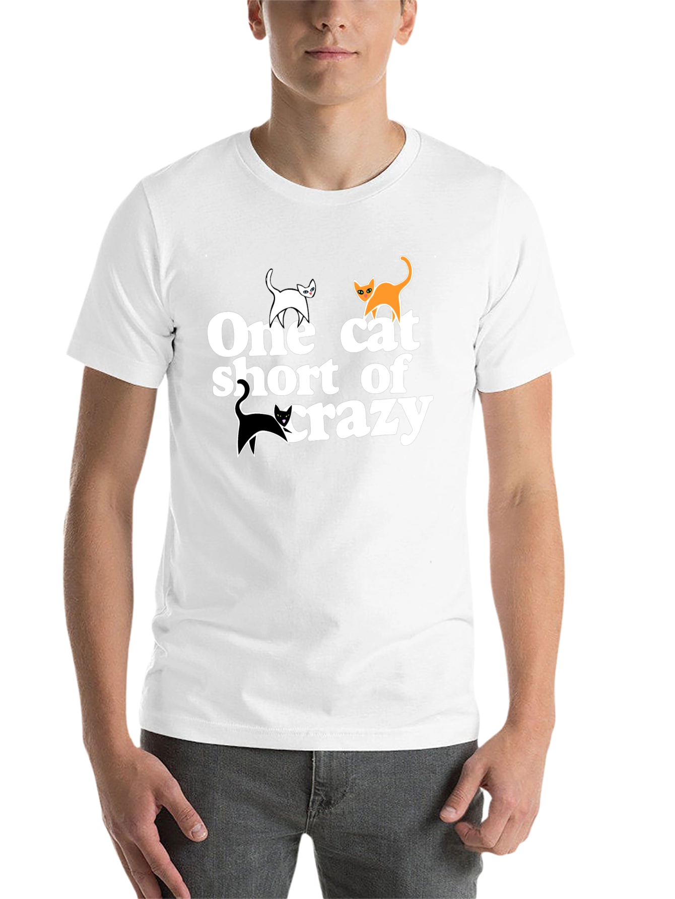 Black One Cat Short T-Shirt - Crazy Cat Lover Tee view 14
