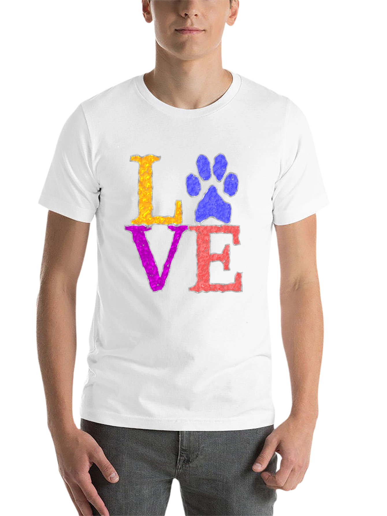 Black Love Paw Print T-Shirt - Pet Lover Tee view 14