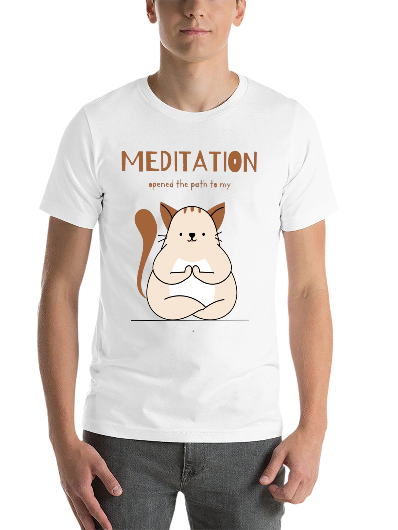 Black Meditating Cat T-Shirt - Find Your Inner Peace! view 14