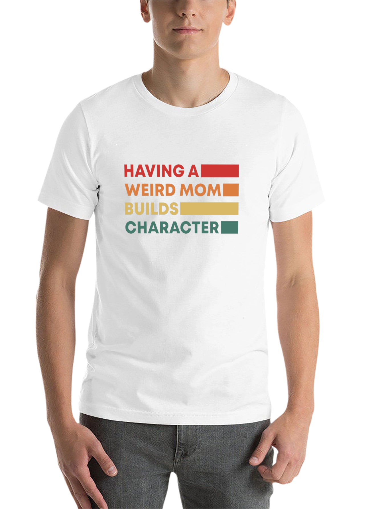 Black Having a Weird Mom T-Shirt - Black view 14