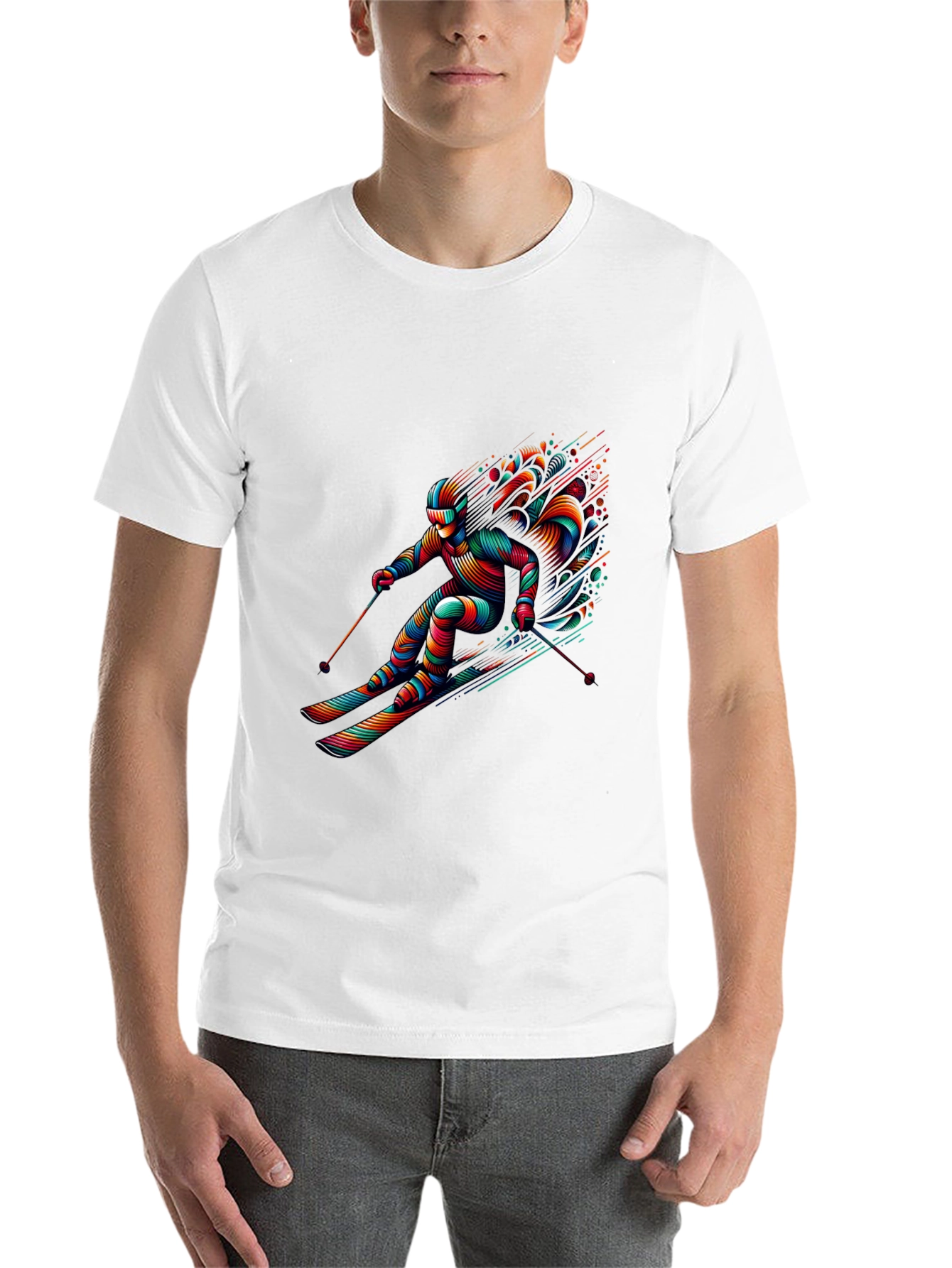 Black Vibrant Skier Graphic Tee - Black view 14