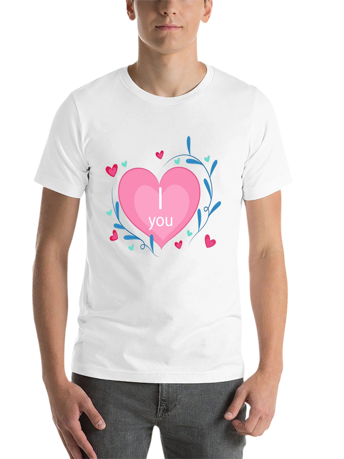 Black I Heart You Graphic Tee - Black Crew Neck T-Shirt view 14