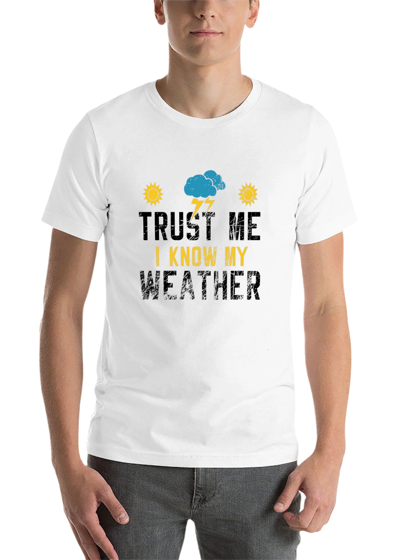 Black Trust Me I Know My Weather Black T-Shirt view 14