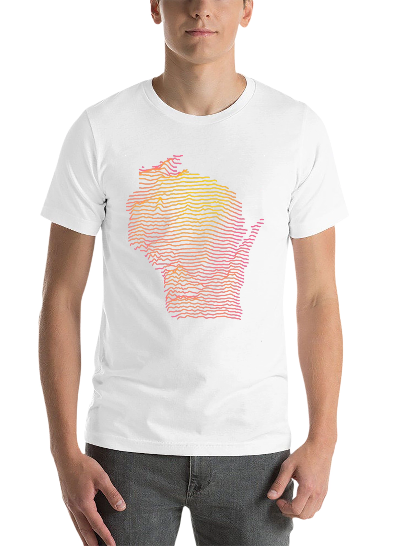 Black Wisconsin Topographic Lines T-Shirt view 14