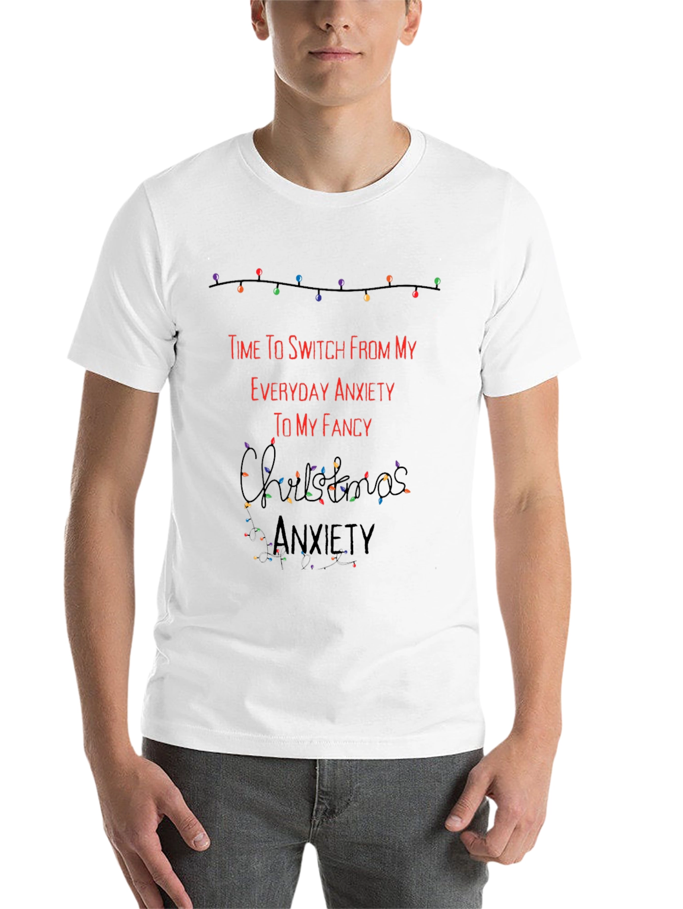 Black Funny Christmas Anxiety T-Shirt view 14