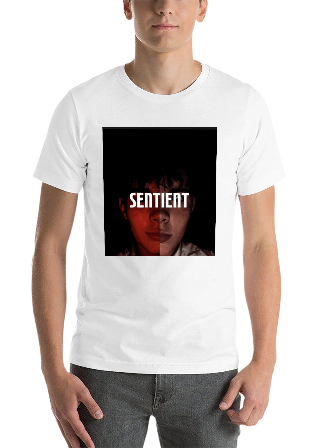 Black Sentient Graphic Tee - Modern Streetwear view 14