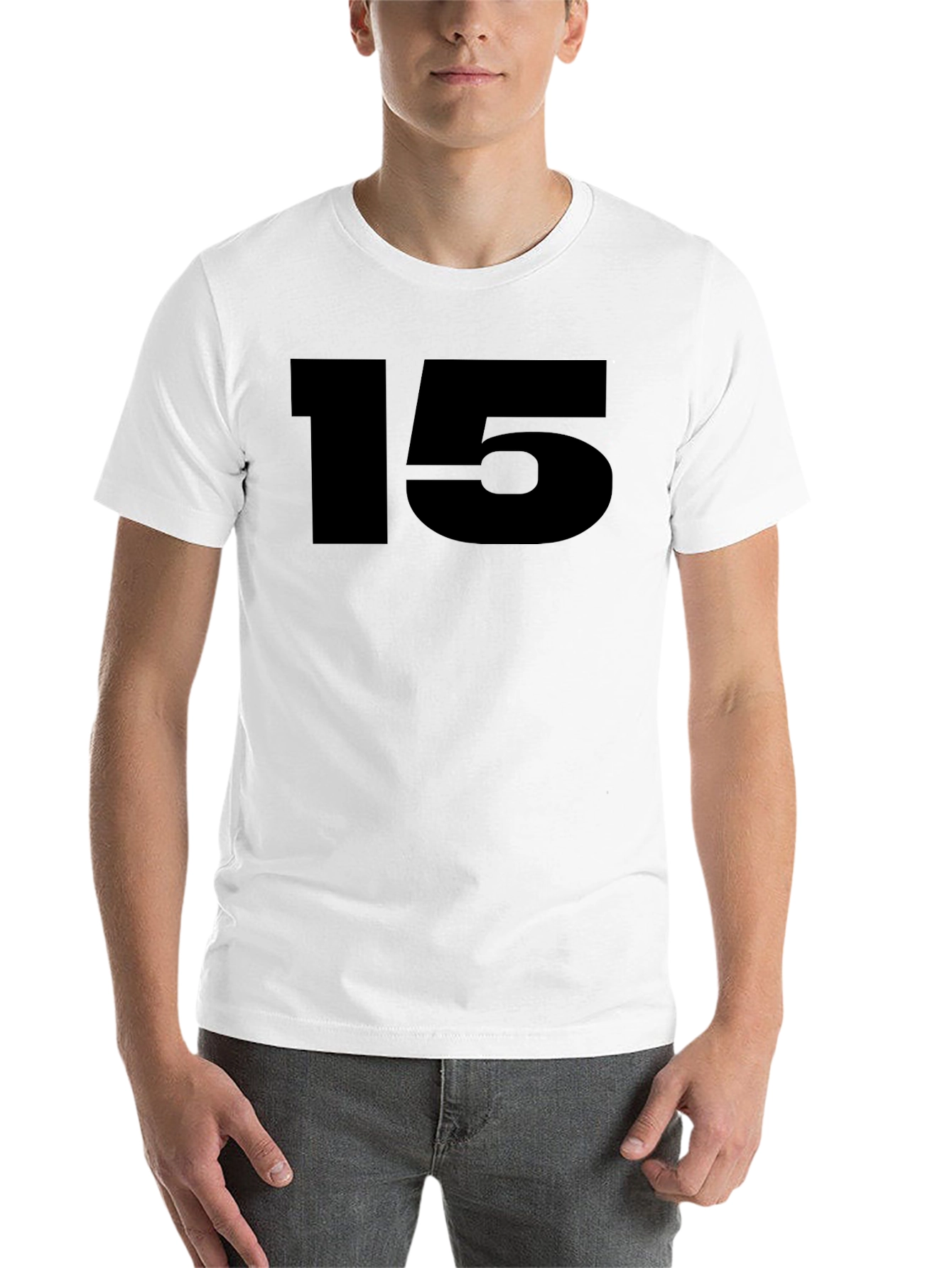 Black Black T-Shirt with Bold Number 15 view 14