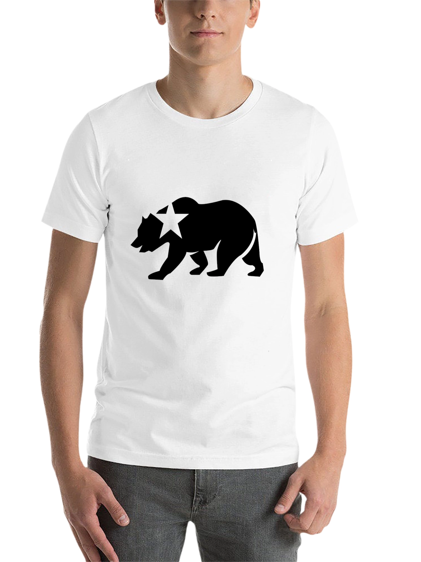 Black California Bear Black T-Shirt view 14