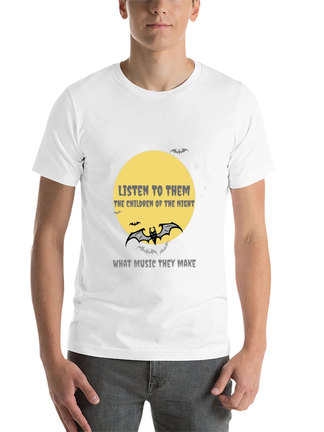 Black Listen to Them T-Shirt - Gothic Bat Design view 14